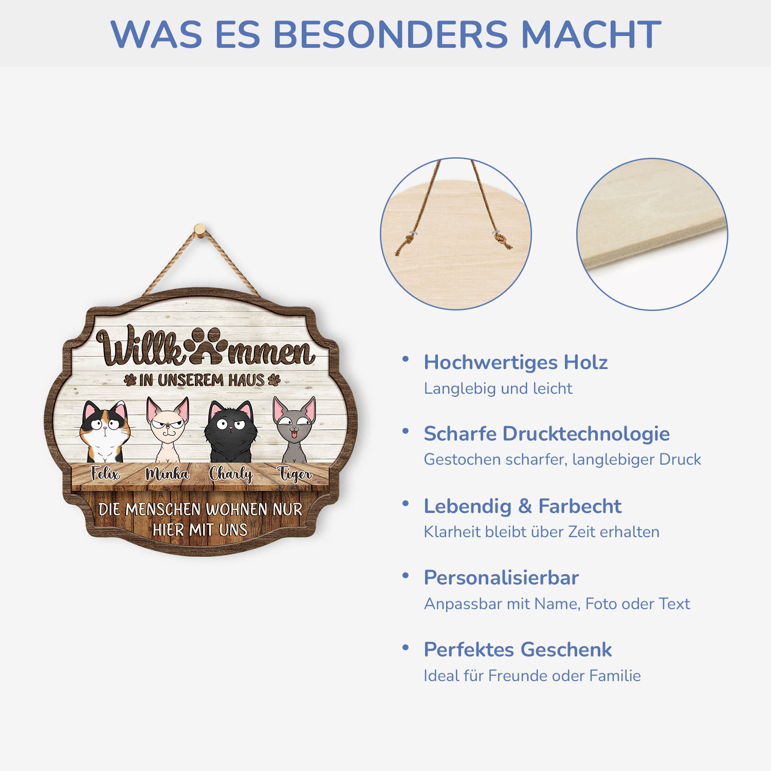5135QGE4 willkommen in unserem haus holzschild personalisiert_ katzen 5135QKYND