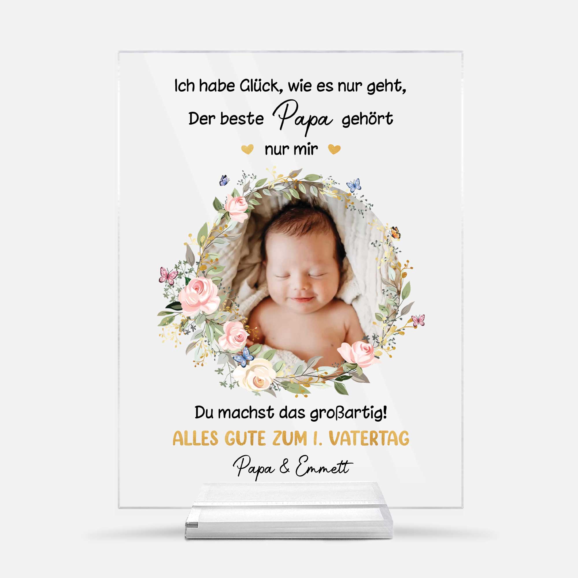 5139RGE1 alles gute zum ersten muttertag personalisierte acryl plakette mit stander mama mit foto 5139R86AB