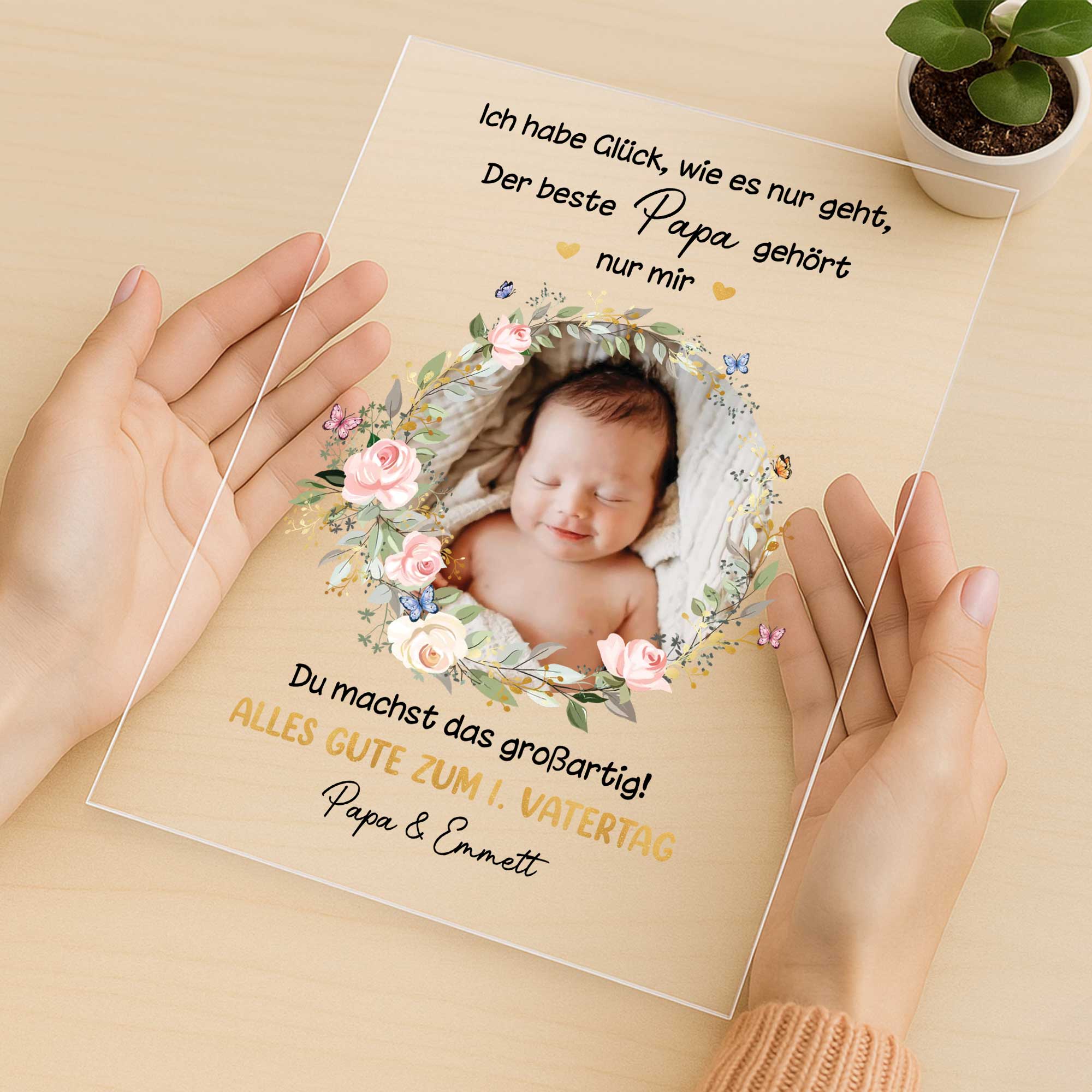 5139RGE3 alles gute zum ersten muttertag personalisierte acryl plakette mit stander mama mit foto 5139R86AB