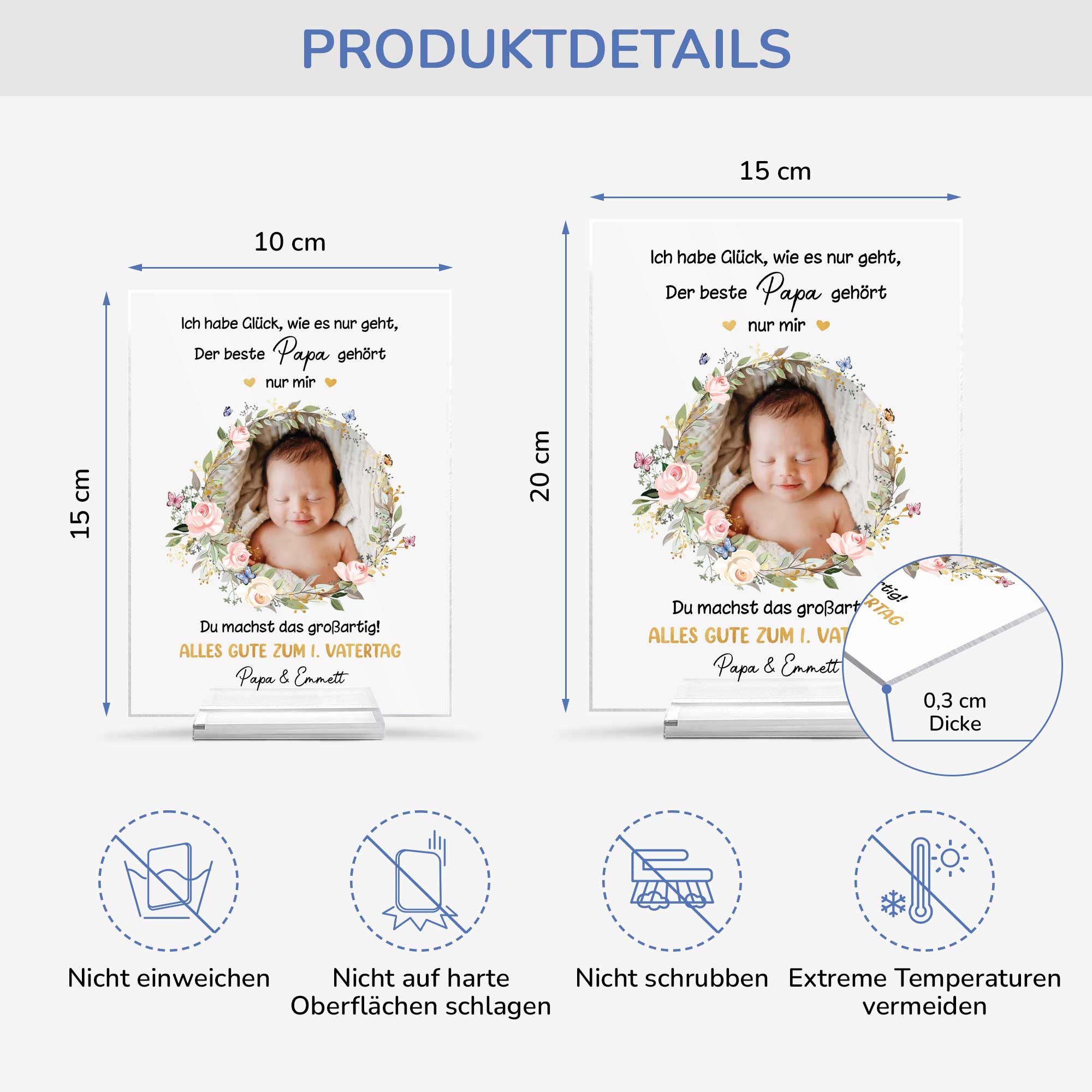 5139RGE4 alles gute zum ersten muttertag personalisierte acryl plakette mit stander mama mit foto 5139R86AB