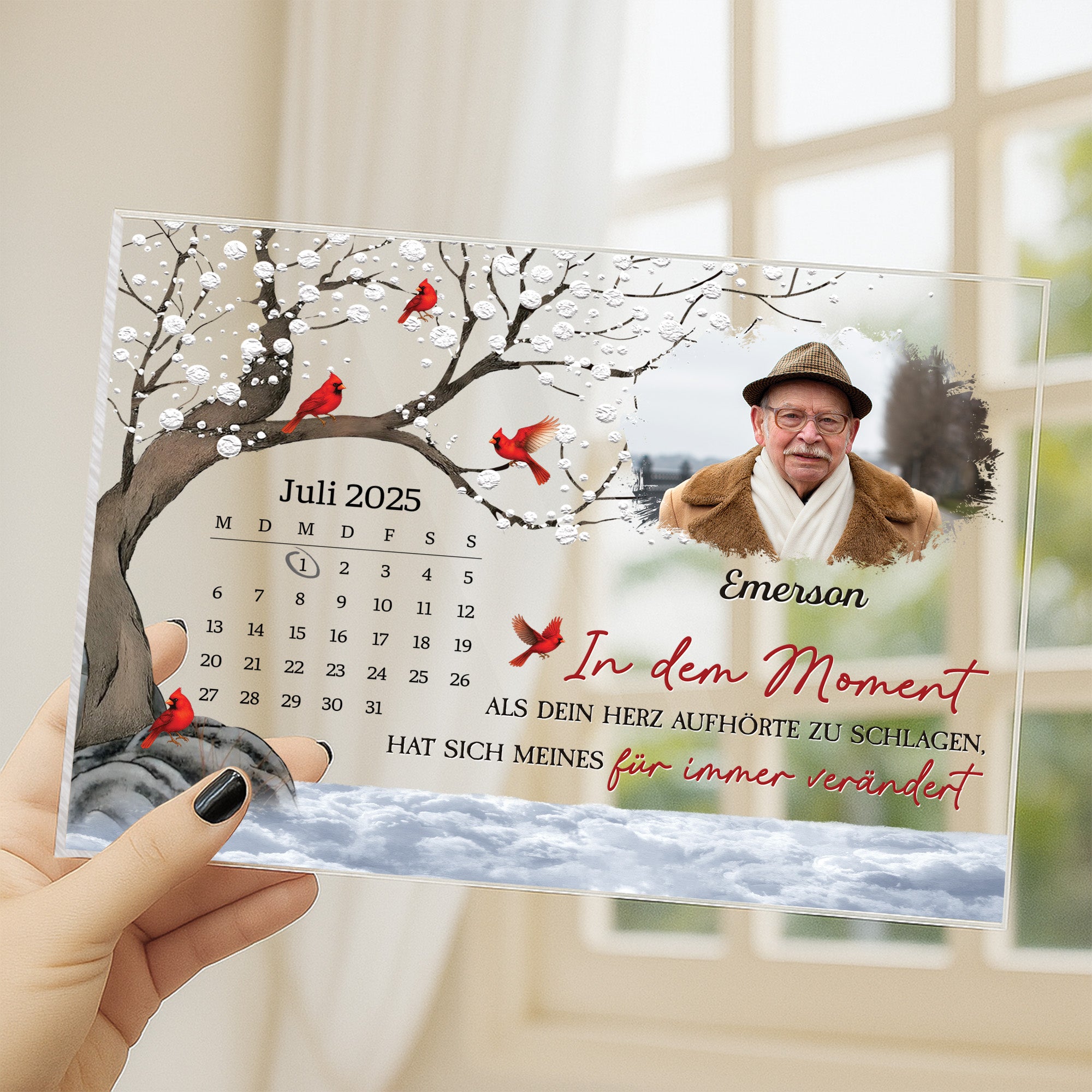 5142RGE3 als dein herz stillstand personalisierte acryl plakette mit stander papa mit foto zur erinnerung kalender 5142R86TB