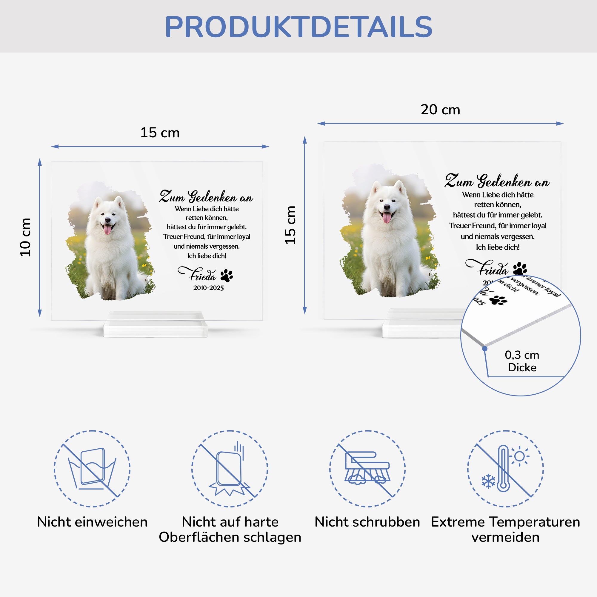 5148RGE4 zum gedenken an personalisierte acryl plakette mit stander hund zur erinnerung foto 5148R8QNC