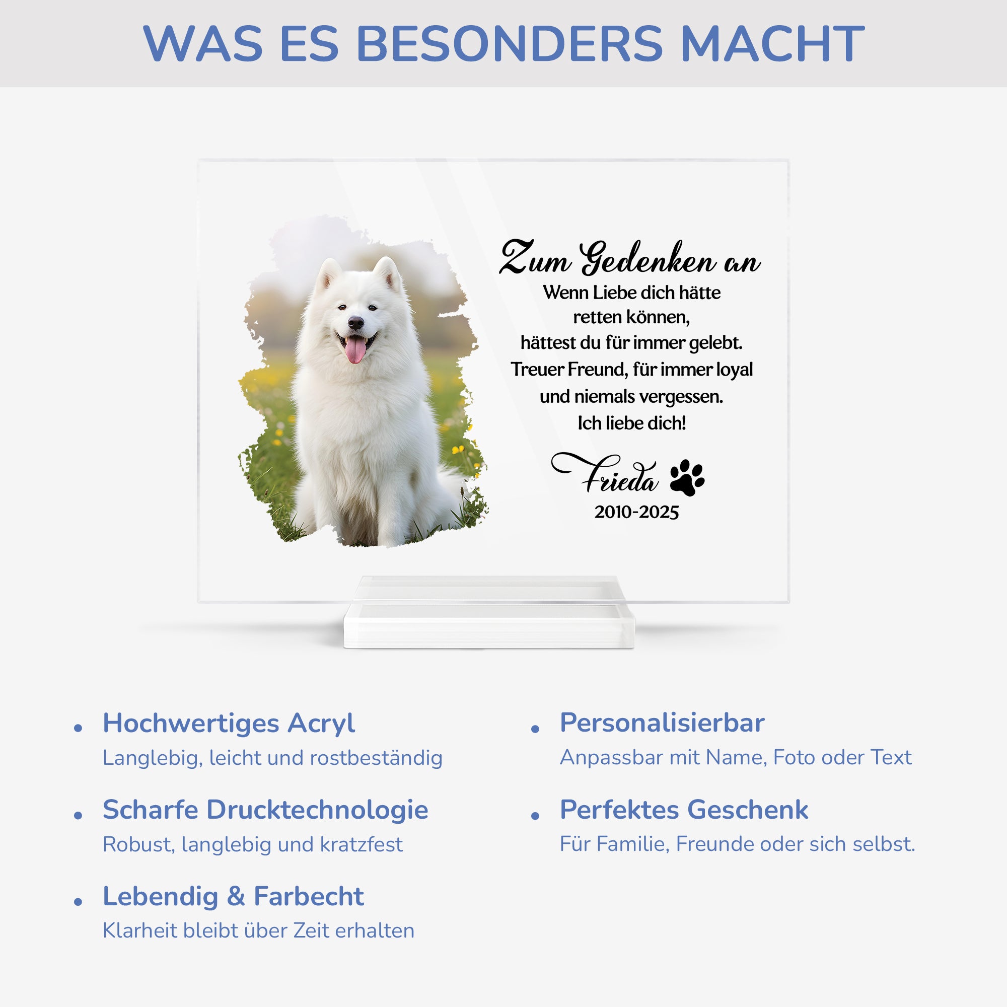 5148RGE5 zum gedenken an personalisierte acryl plakette mit stander hund zur erinnerung foto 5148R8QNC