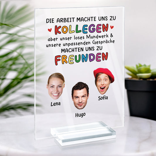 5149RGE2 die arbeit machte uns zu kollegen personalisierte acryl plakette kollegen mit gesicht lustig 5149R3LZO_3ac1efbb 0e98 48dd 9e43 a7f7140a6bb9