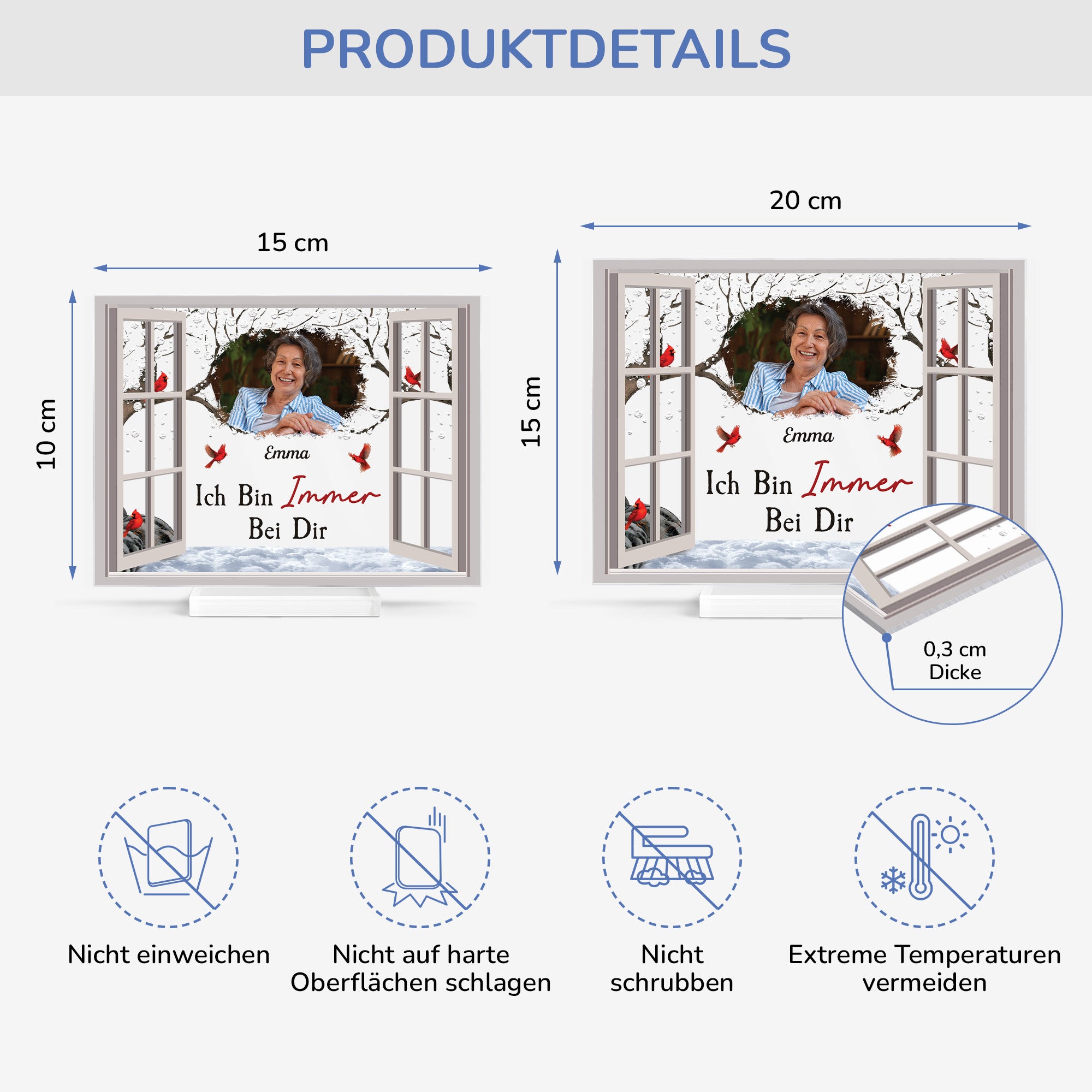 5153RGE4 erinnerungen spruche personalisierte acryl plakette frau mit foto zur erinnerung 5153RTMTA