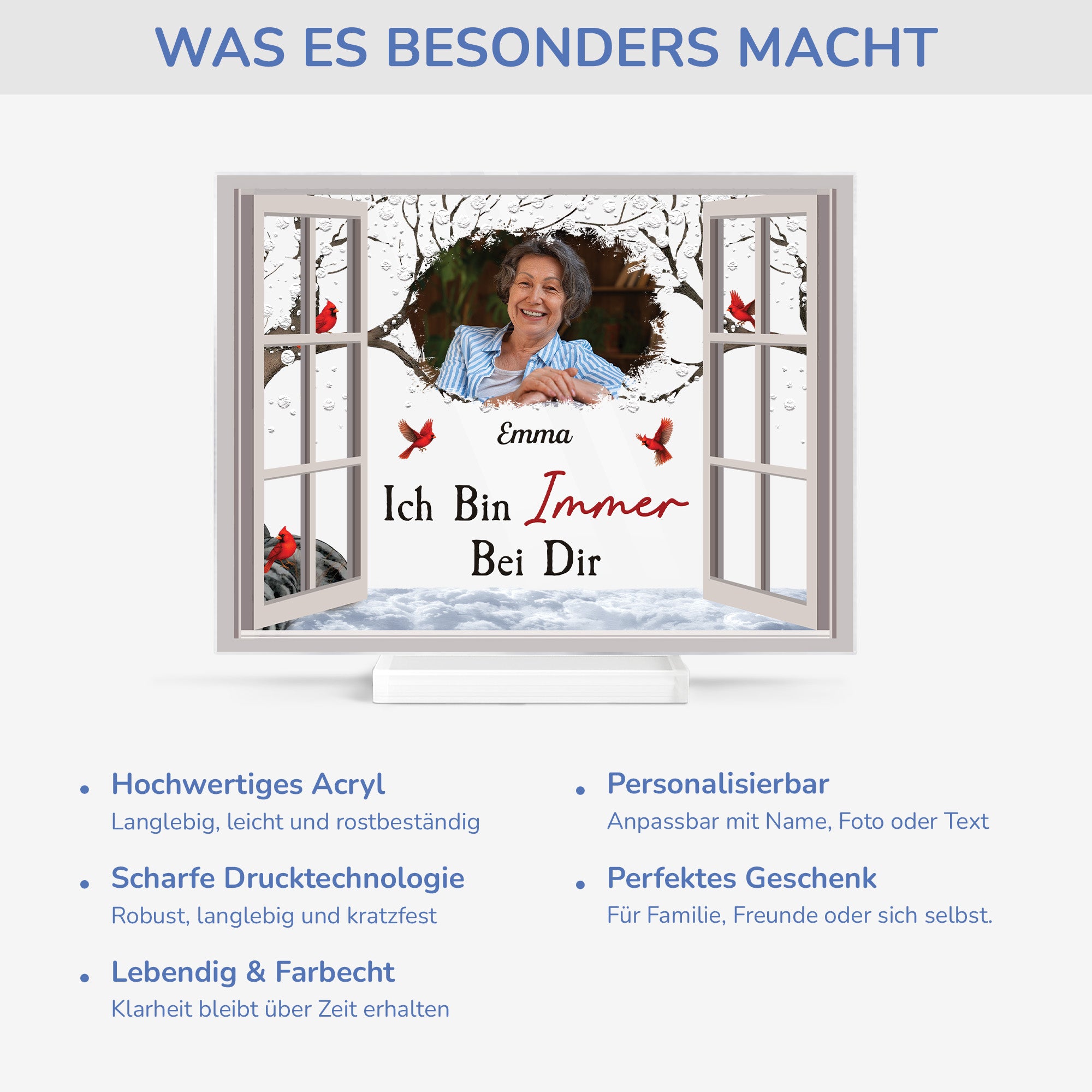 5153RGE5 erinnerungen spruche personalisierte acryl plakette frau mit foto zur erinnerung 5153RTMTA