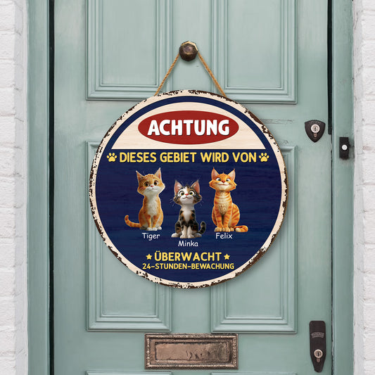 5160QGE2 bereich patrouilliert von holzschild personalisiert_ katzen 5160QKGMD