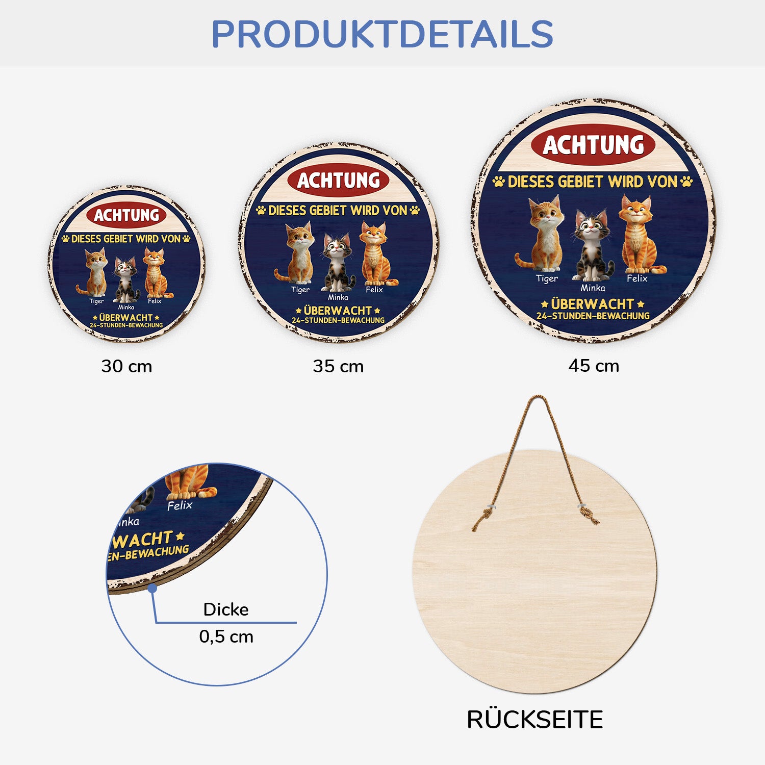 5160QGE3 bereich patrouilliert von holzschild personalisiert_ katzen 5160QKGMD