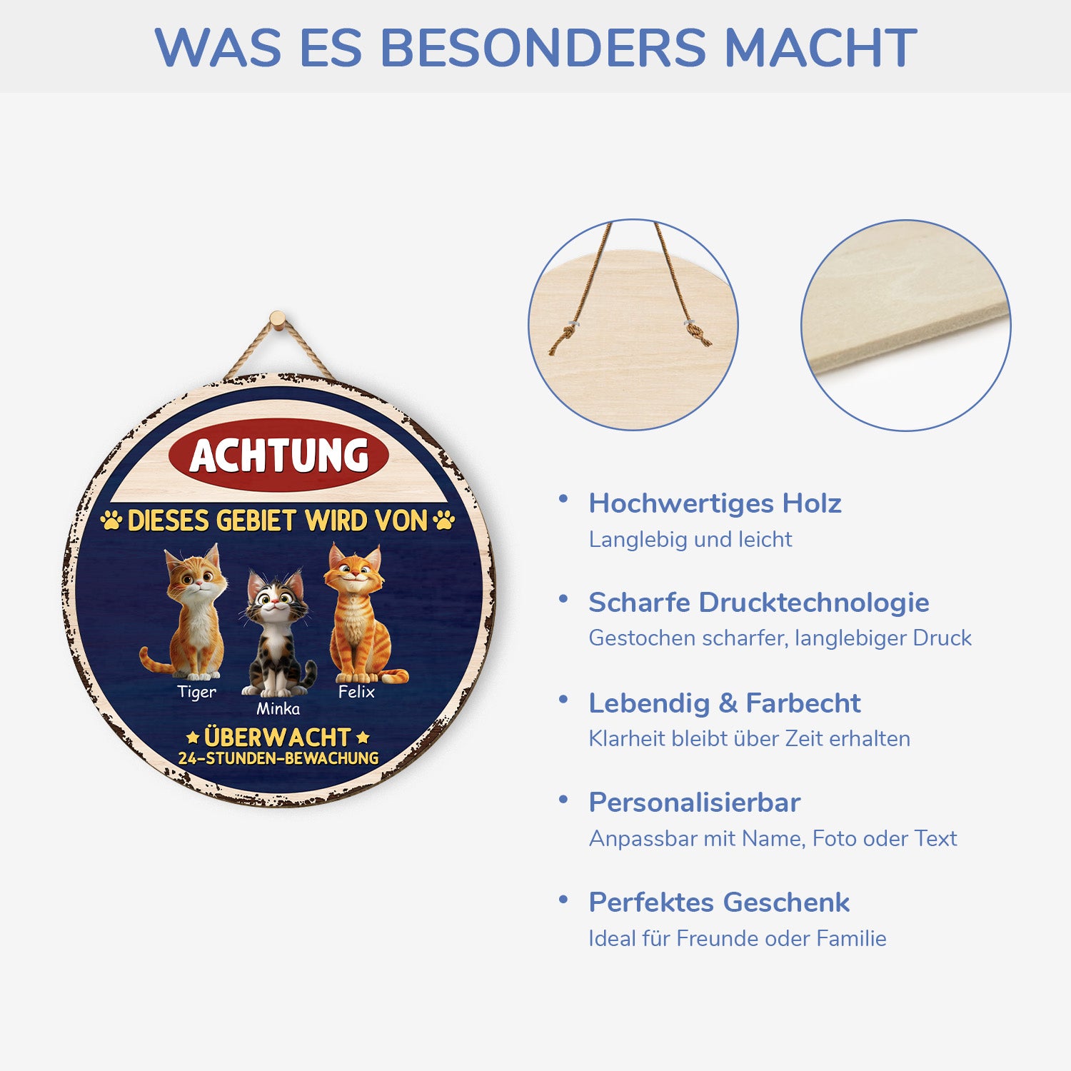 5160QGE4 bereich patrouilliert von holzschild personalisiert_ katzen 5160QKGMD