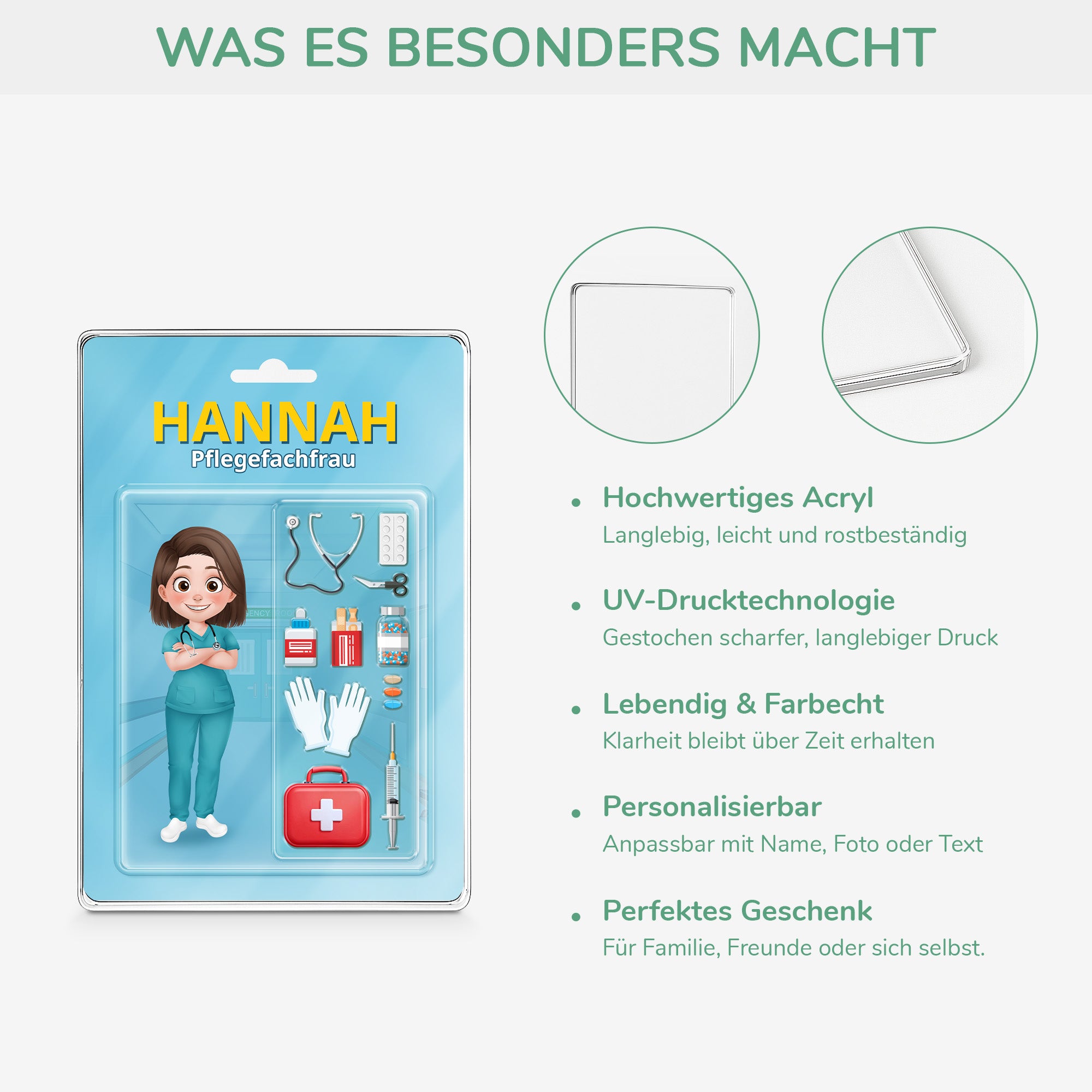 5161RGE4 arzte arztinnen krankenschwester personalisierte acryl plakette krankenschwester 5161R3HMN