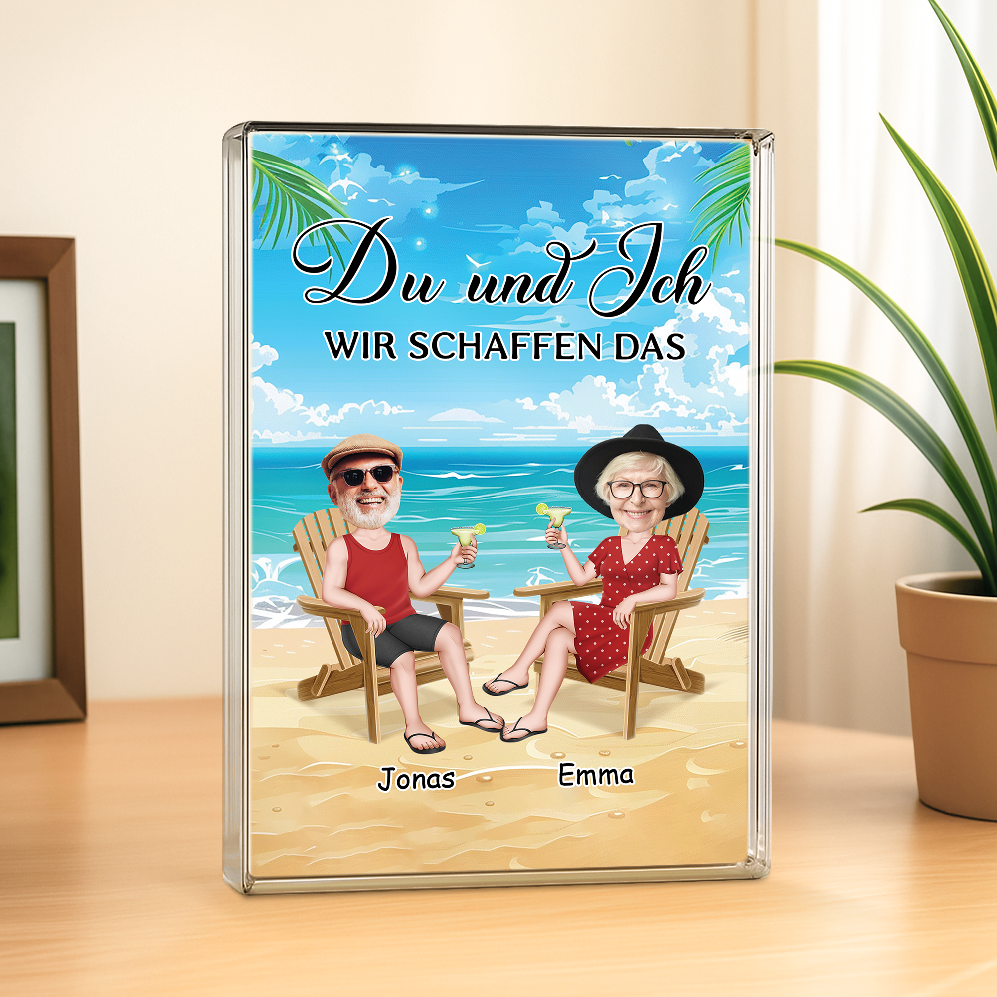 5162RGE2 du ich wir schaffen das personalisierte acryl plakette paar mit gesicht 5162R8VNG