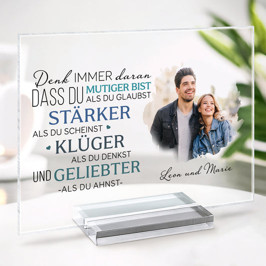 5163RGE2 du bist mehr als du glaubst personalisierte acryl plakette frau 5163R36ZA