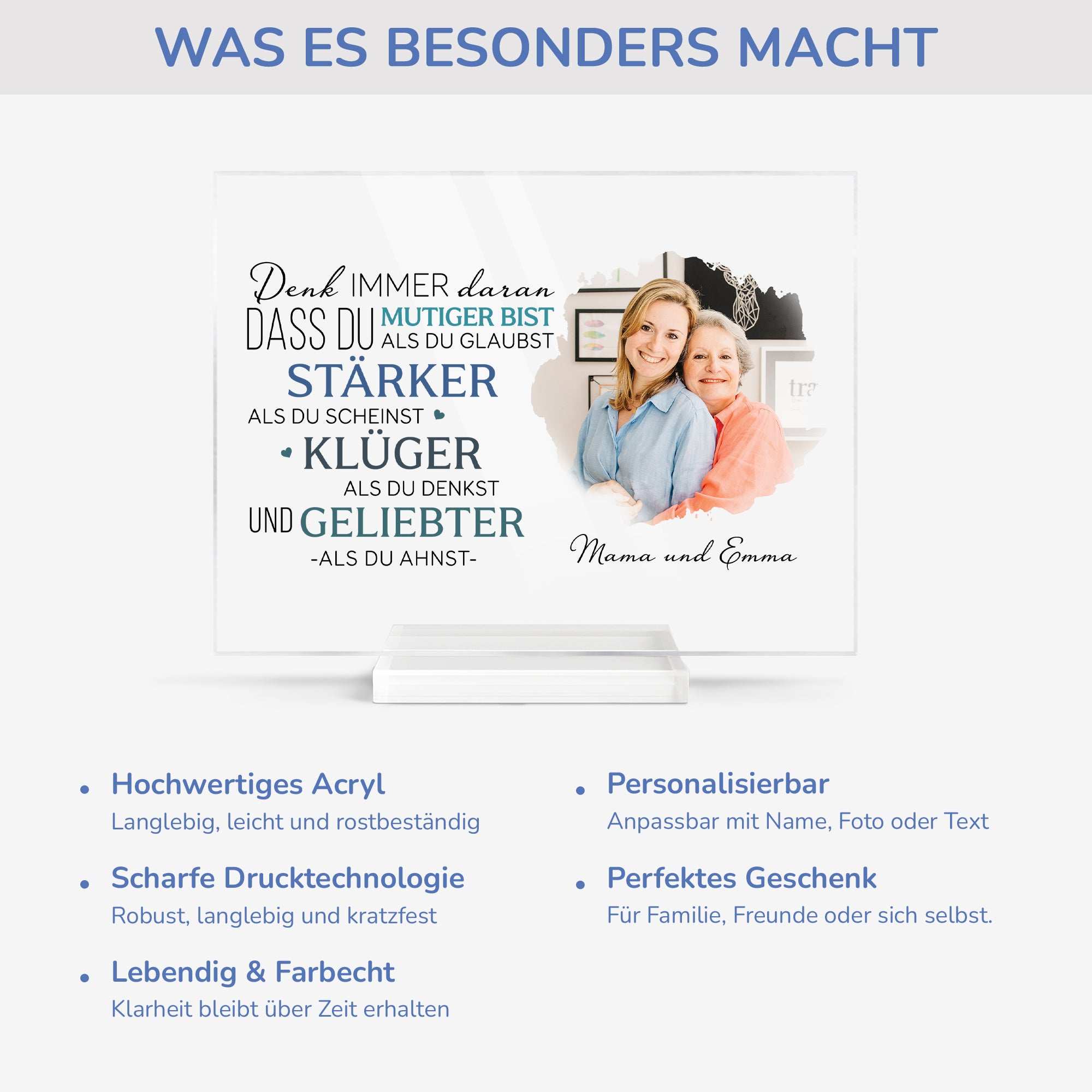 5163RGE5 du bist mehr als du glaubst personalisierte acryl plakette frau 5163R36ZA
