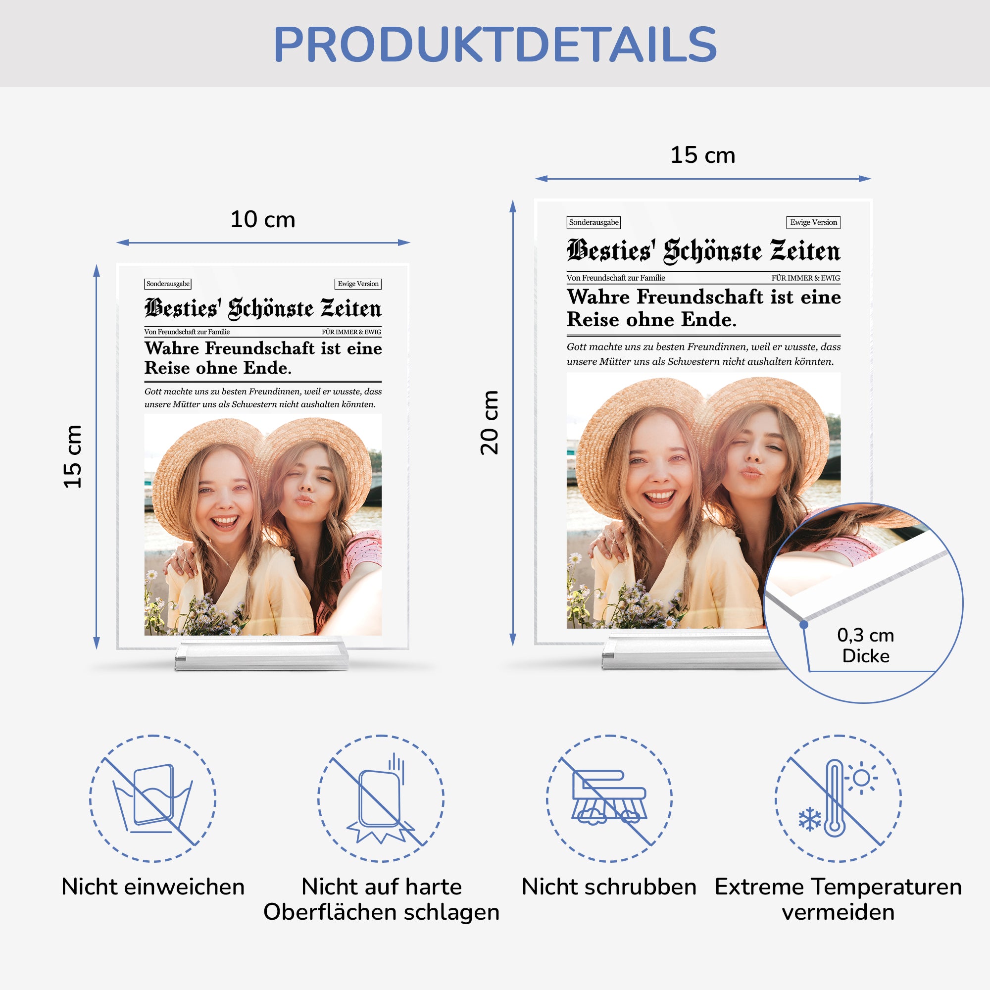 5164RGE4 sonderausgabe freundschafft personalisierte acryl plakette freundinnen 5164RKINF