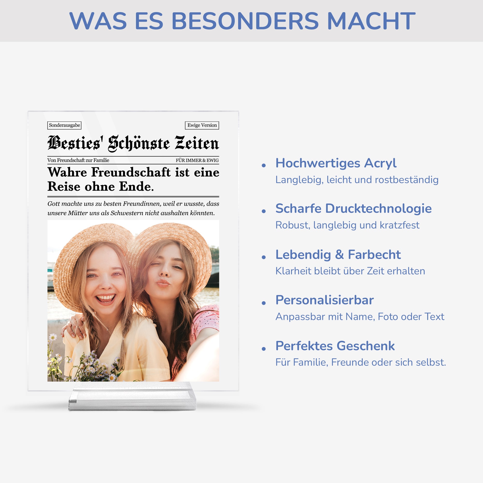 5164RGE5 sonderausgabe freundschafft personalisierte acryl plakette freundinnen 5164RKINF