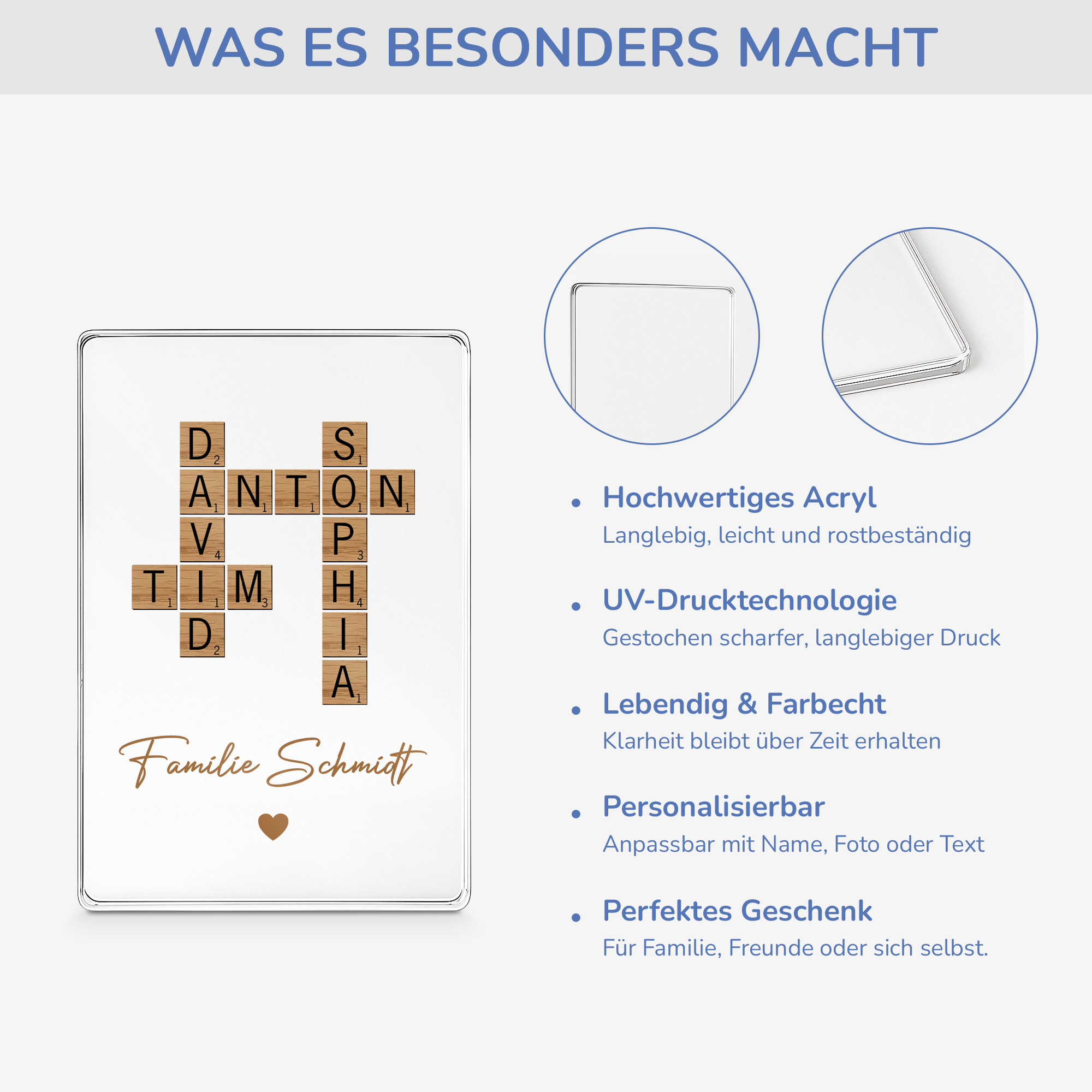 5170RGE4 die familie kreuzwortratsel personalisierte acryl plakette familie 5170RTH5I