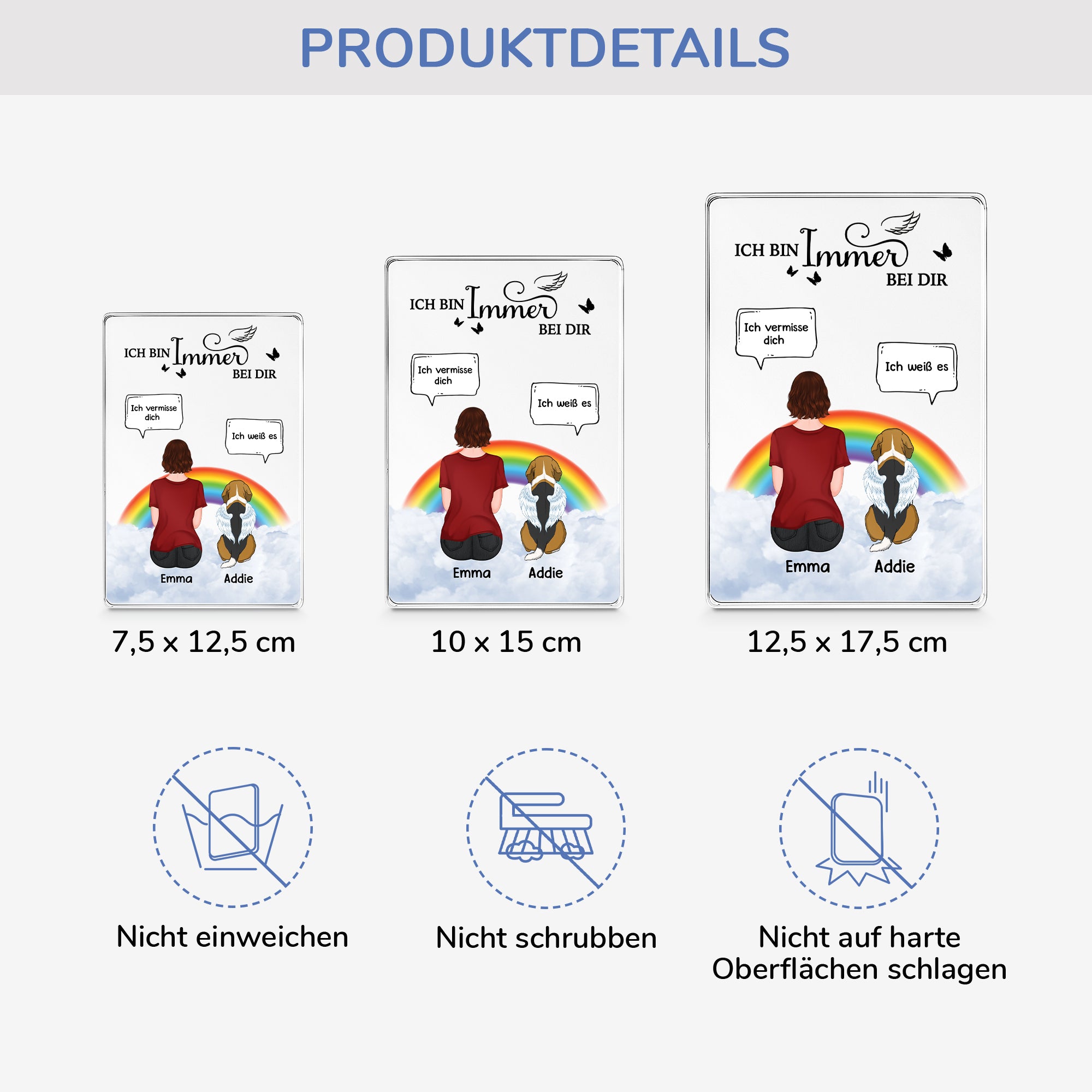 Ich Vermisse Dich - Personalisiertes Geschenk | Acryl Plakette Hunde z -  Dietollemode, image size:2000x2000