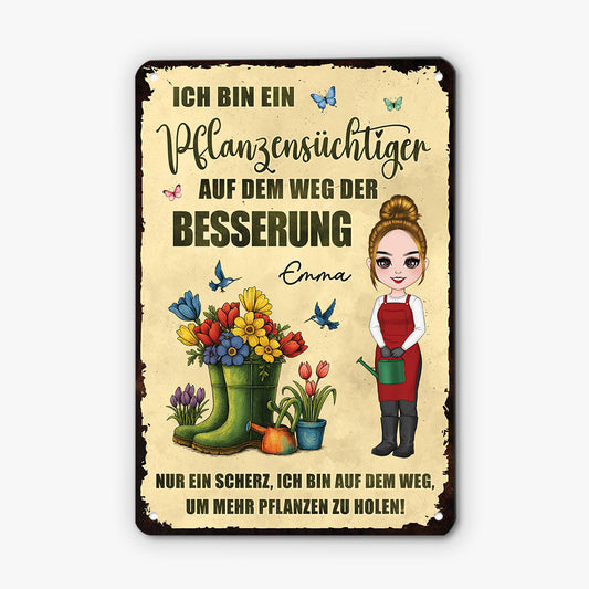 5176EGE1 ich bin ein pflanzensuchtiger turschild personalisiert_ frau garten 5176E6KTA