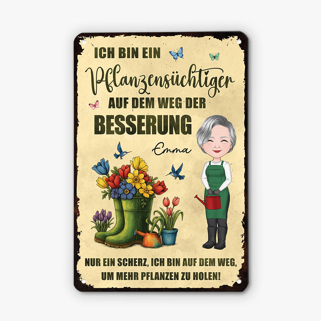 5176EGE2 ich bin ein pflanzensuchtiger turschild personalisiert_ frau garten 5176E6KTA