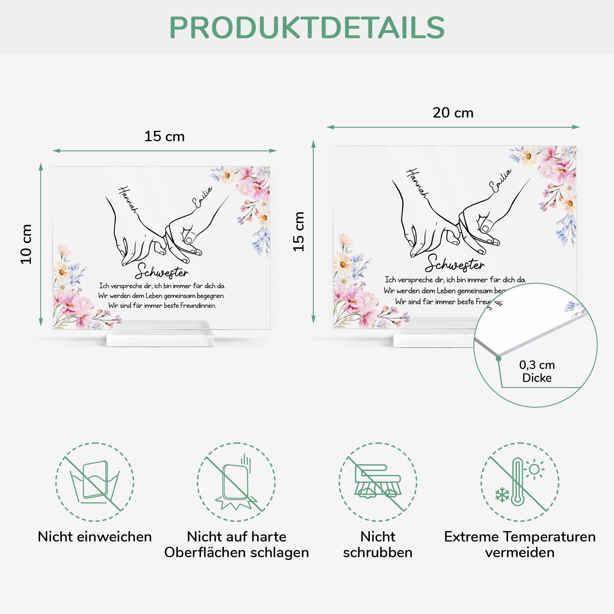 5177RGE4 bestie schwester personalisierte acryl plakette beste freundinnen 5177R6LQA