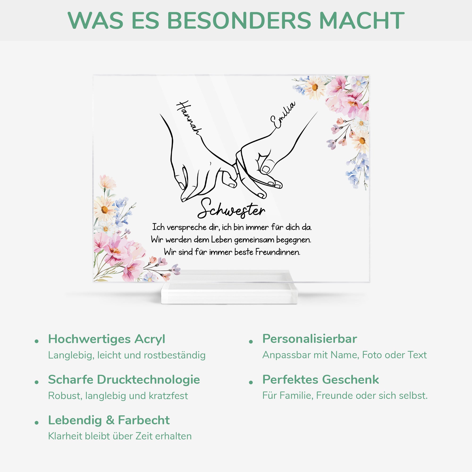 5177RGE5 bestie schwester personalisierte acryl plakette beste freundinnen 5177R6LQA