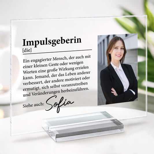 5179RGE2 impulsgeber personalisierte acryl plakette kollegen mit foto 5179R6MZA