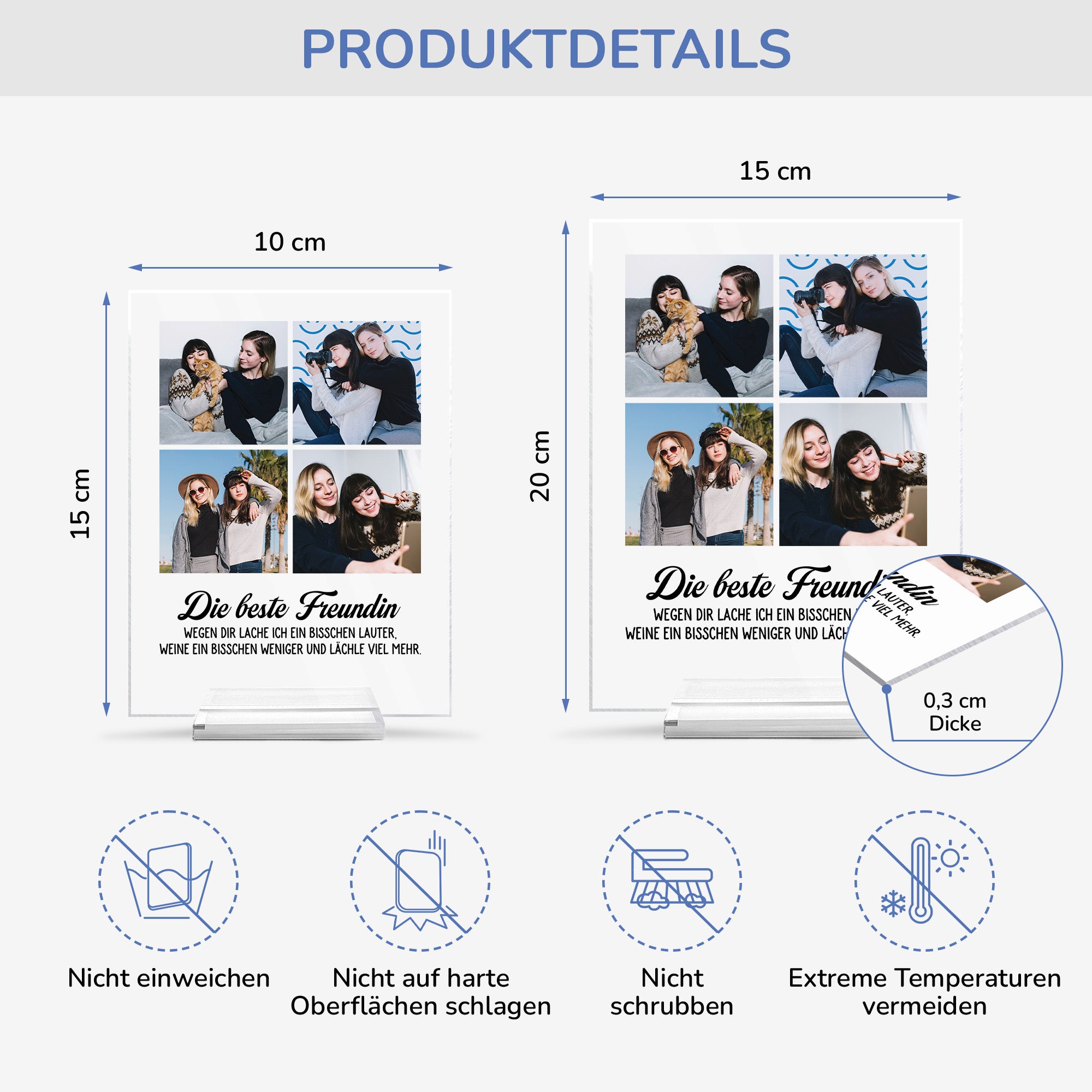 5180RGE4 die beste freundin personalisierte acryl plakette mit fotos beste freundinnen 5180R