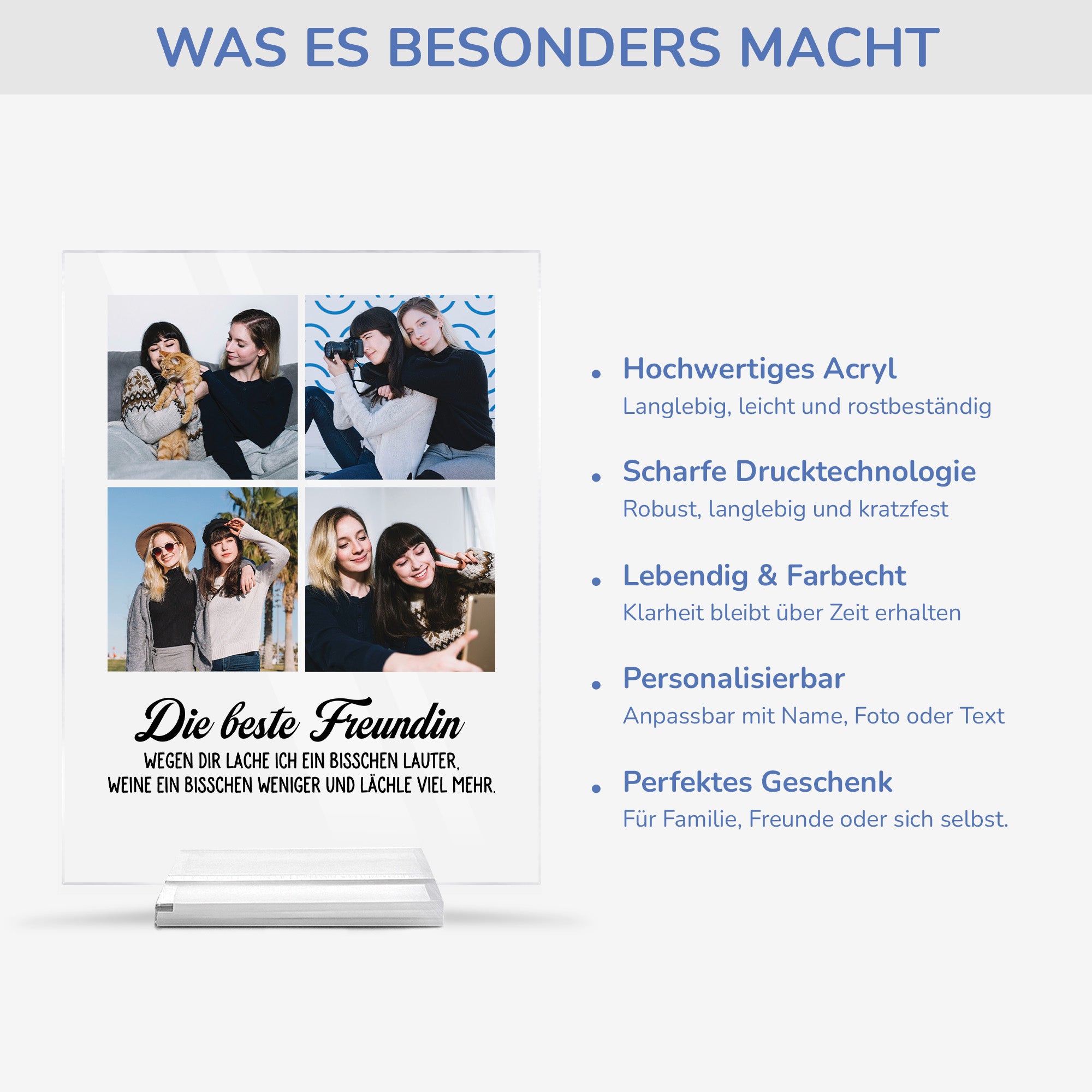 5180RGE5 die beste freundin personalisierte acryl plakette mit fotos beste freundinnen 5180R