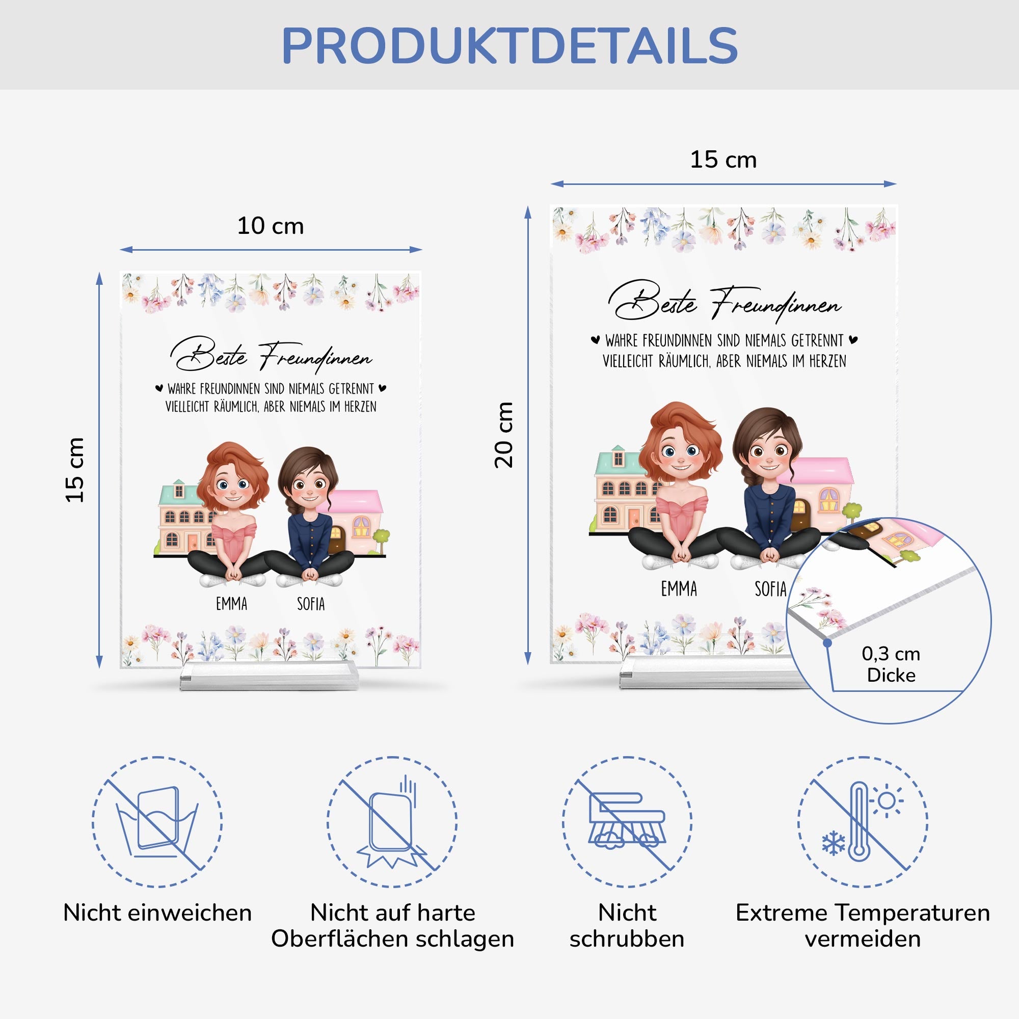 5181RGE4 beste freunde cartoon personalisierte acryl plakette beste freundinnen 5181R66AA