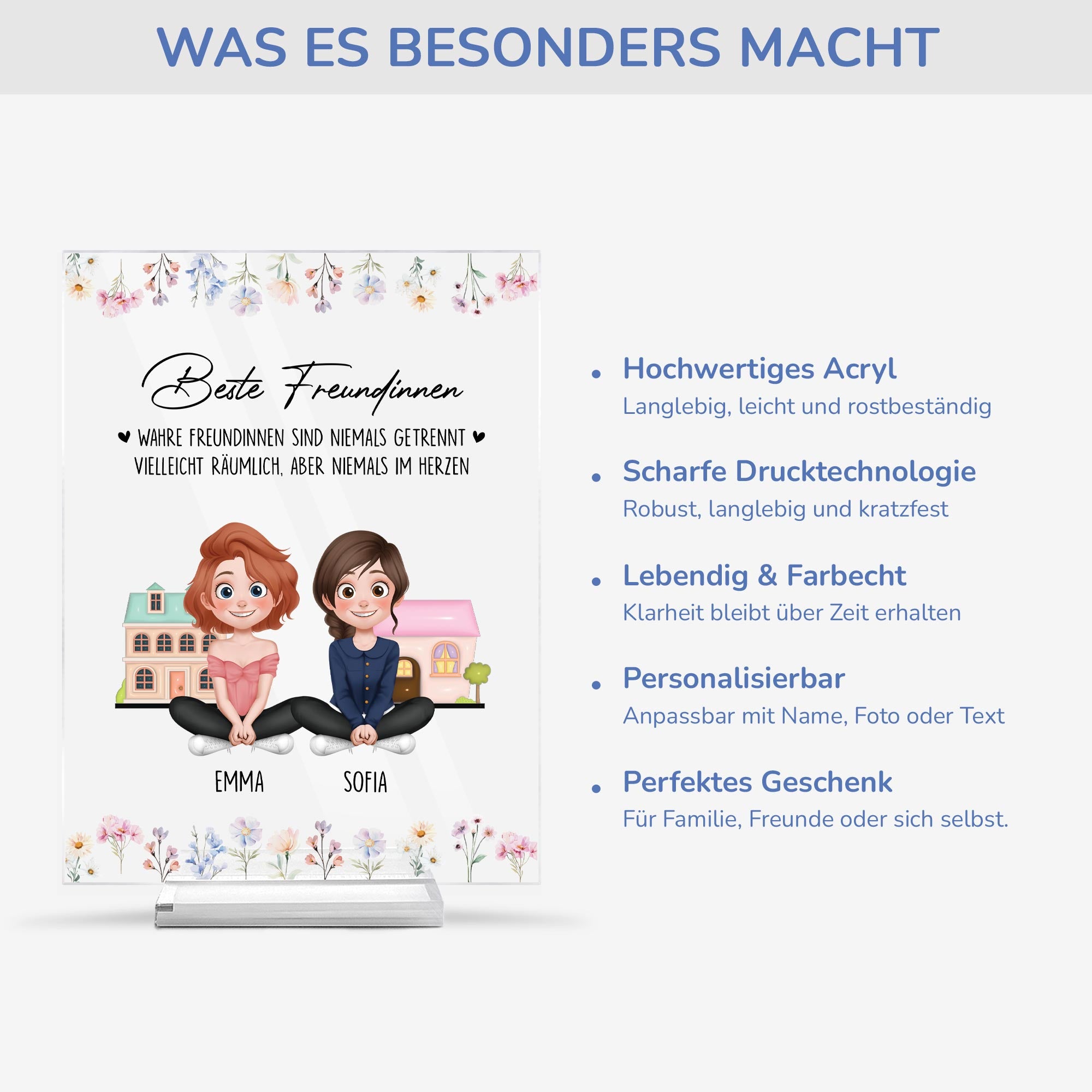 5181RGE5 beste freunde cartoon personalisierte acryl plakette beste freundinnen 5181R66AA