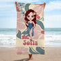 5187BGE2 stivolle frau blumen personalisiertes strandtuch_ frau 5187BKGAA