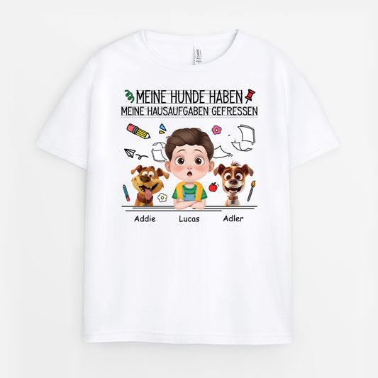 5195AGE1 mein hund hat meine hausaufgaben gefressen lustiges t shirt einschulung personalisiert_ kinder 5195AKYTK