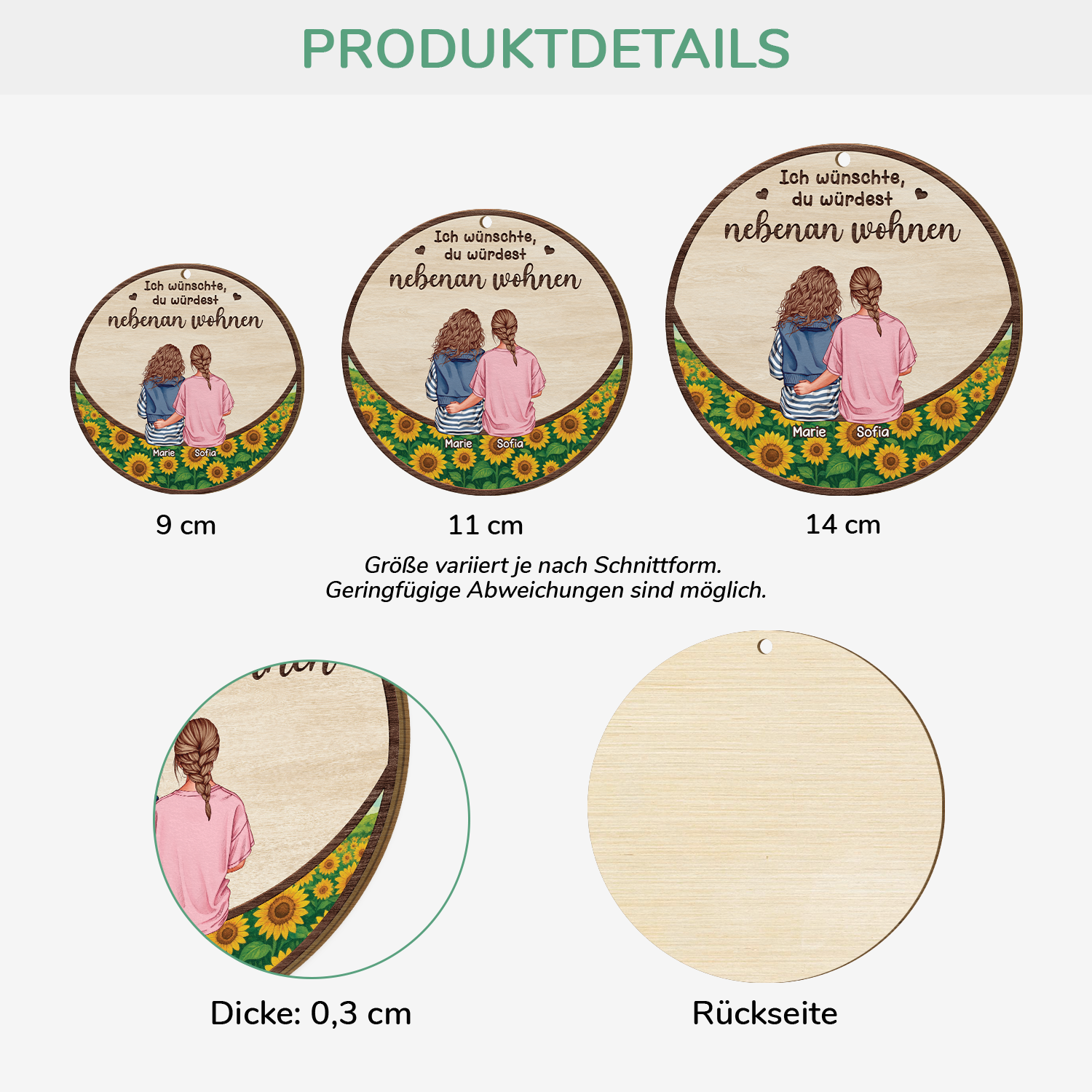 5198OGE3 ich wunschte du wurdest nebenan wohnen personalisierte 1 schicht holz ornamente beste freundinnen weihnachten 5198O3ZZF