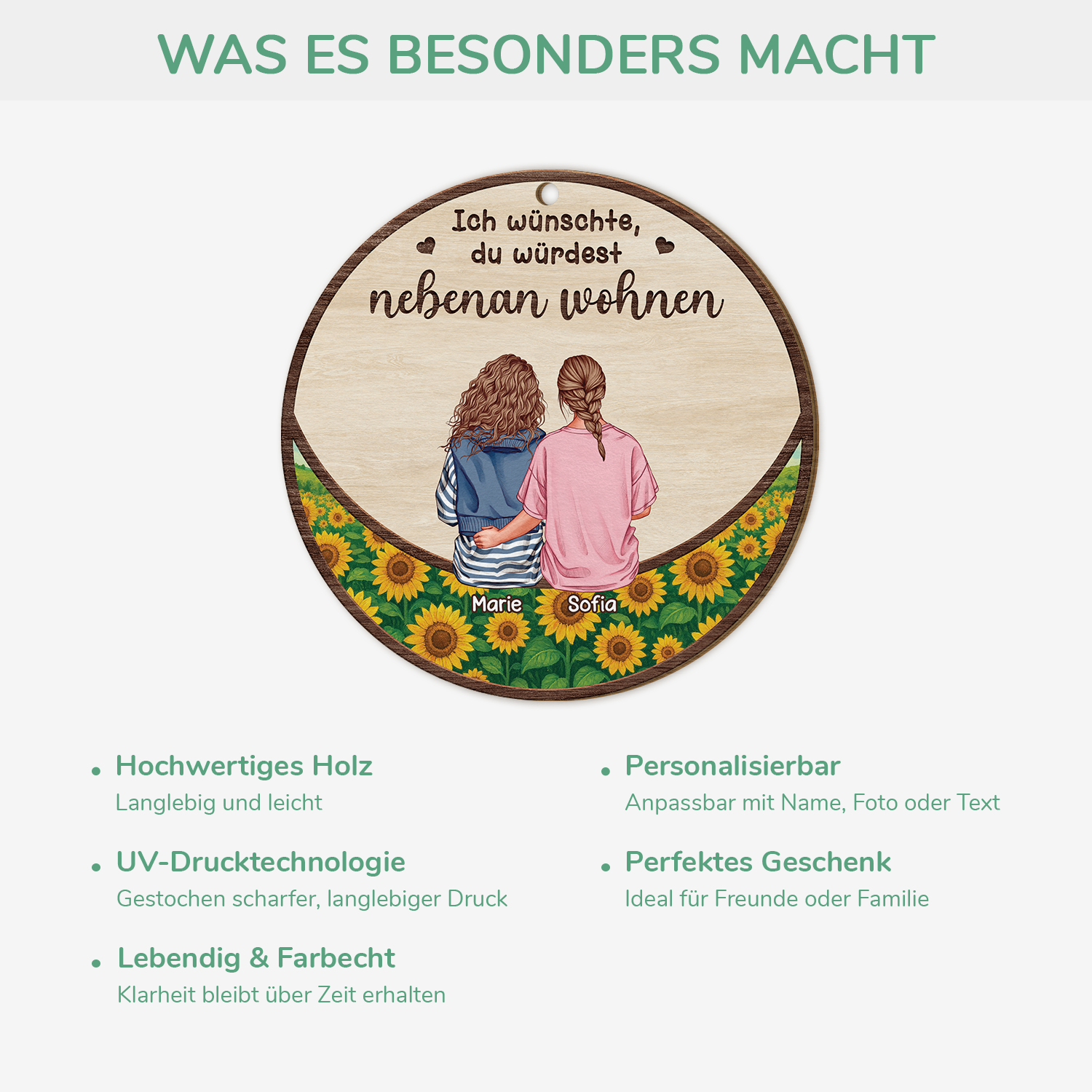 5198OGE4 ich wunschte du wurdest nebenan wohnen personalisierte 1 schicht holz ornamente beste freundinnen weihnachten 5198O3ZZF