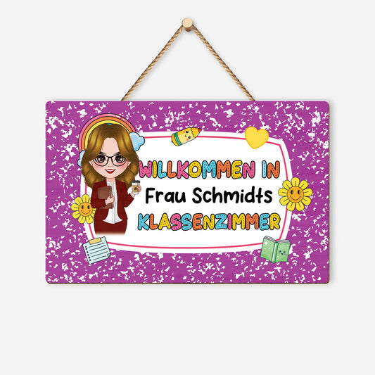 5204QGE1 willkommen in meiner klasse holzschild personalisiert_ lehrer lehrerin 5204QKMTT