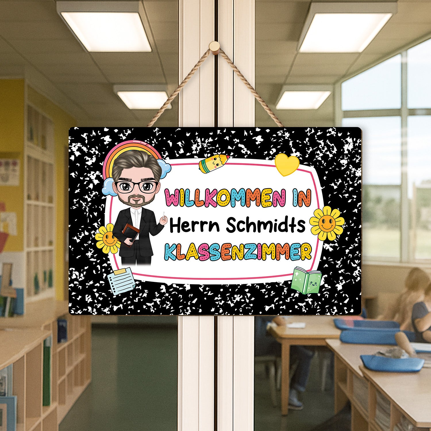 5204QGE2 willkommen in meiner klasse holzschild personalisiert_ lehrer lehrerin 5204QKMTT