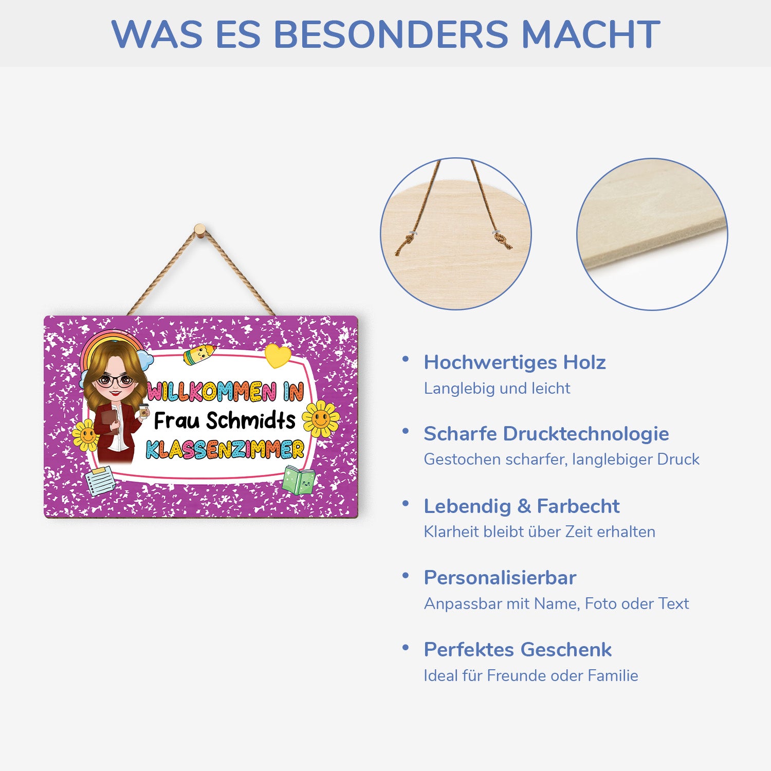 5204QGE4 willkommen in meiner klasse holzschild personalisiert_ lehrer lehrerin 5204QKMTT