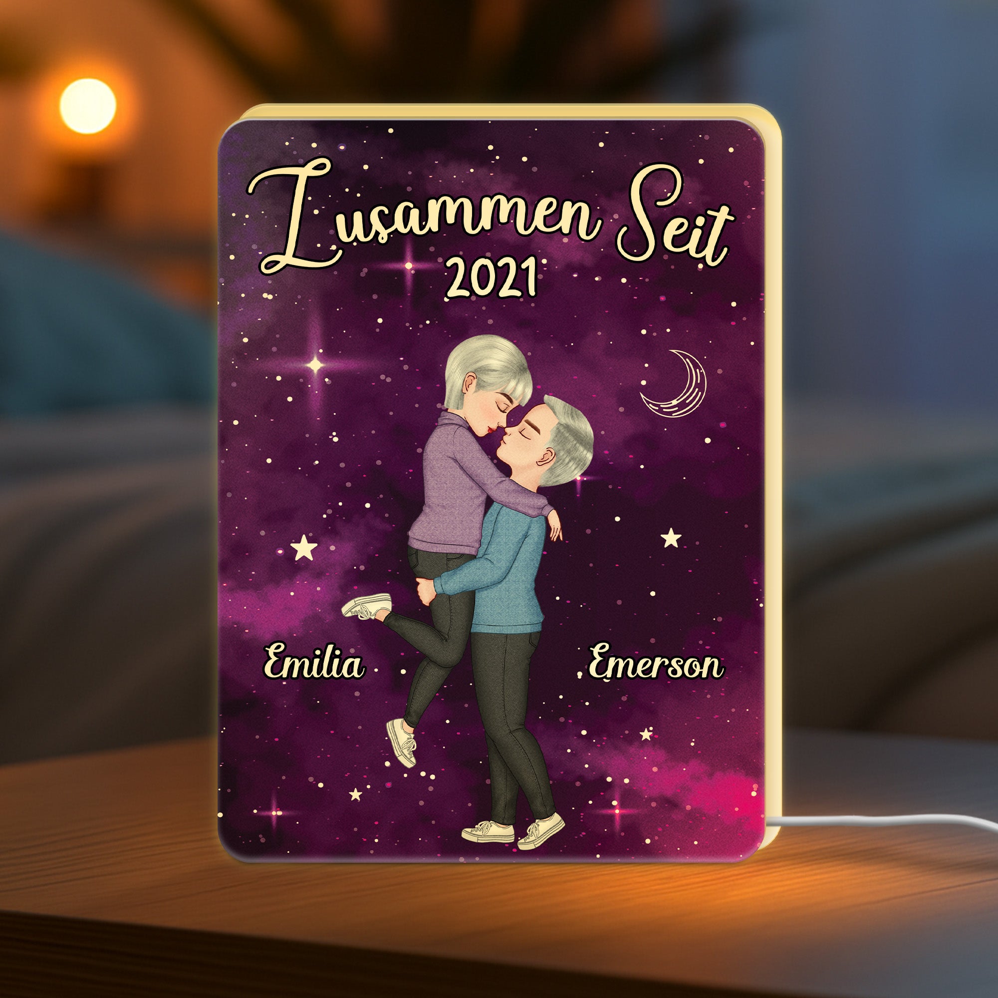 5205LGE2 zusammen personalisierte lightbox_ paar 5205L8MTG