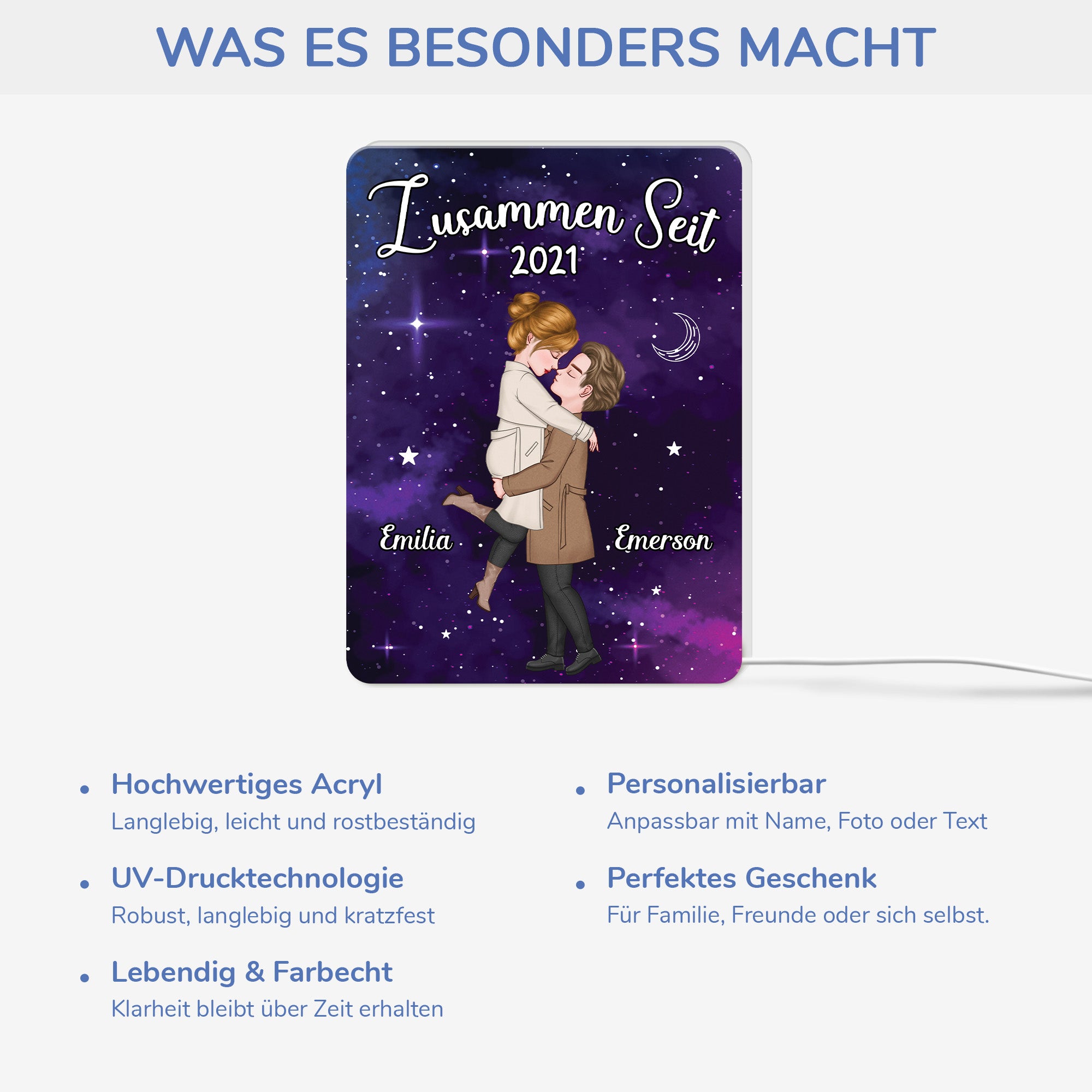 5205LGE4 zusammen personalisierte lightbox_ paar 5205L8MTG