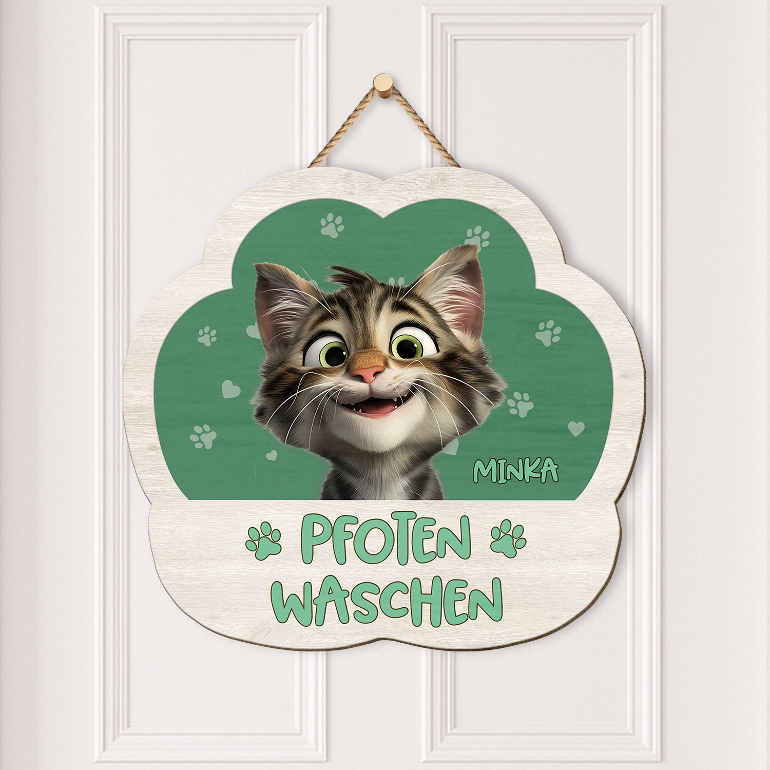 5214QGE2 pfoten waschen hande waschen turschild katze personalisiert_ holz 5214QK6ND