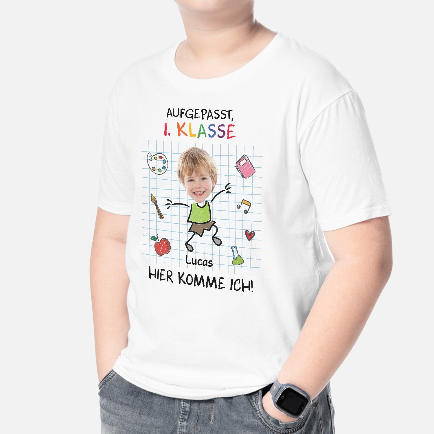 5218AGE2 kinder mit gesicht t shirt einschulung personalisiert_ 5218A36TK