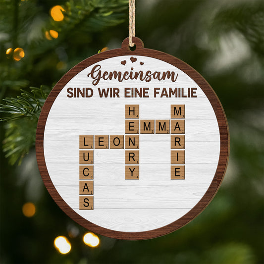 5220OGE1 gemeinsam sind wir eine familie personalisierte kreuzwortratsel 1 schicht holz ornamente weihnachten 5220O3LMI