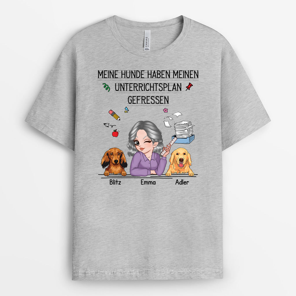 5223AGE2 mein hund hat meinen unterrichtsplan gefressen personalisierte hunde t shirts lehrer_in_ 5223ATGAT