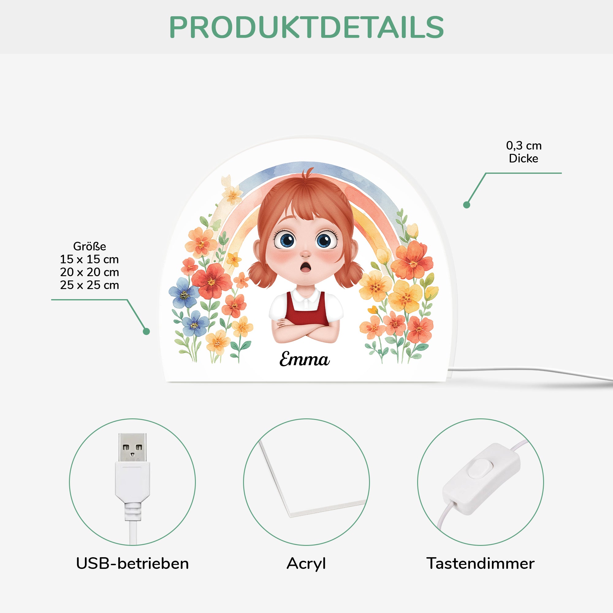 5232LGE3 kind cartoon blumen personalisierte lightbox_ kinder 5232L8PZK