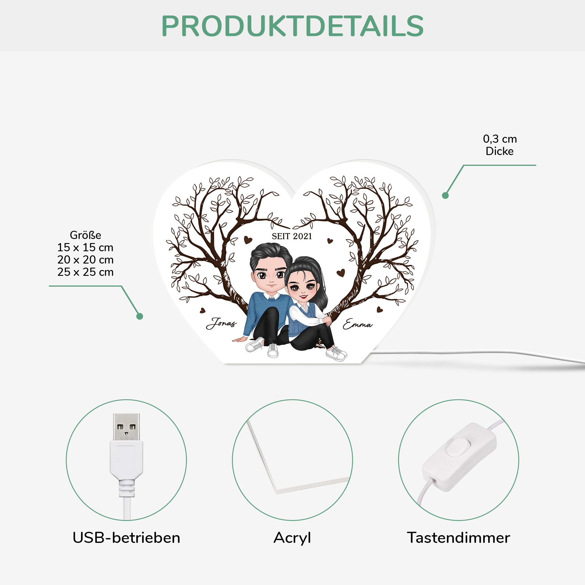 5233LGE3 zusammen seit personalisierte lightbox_ paar 5233L8HTG