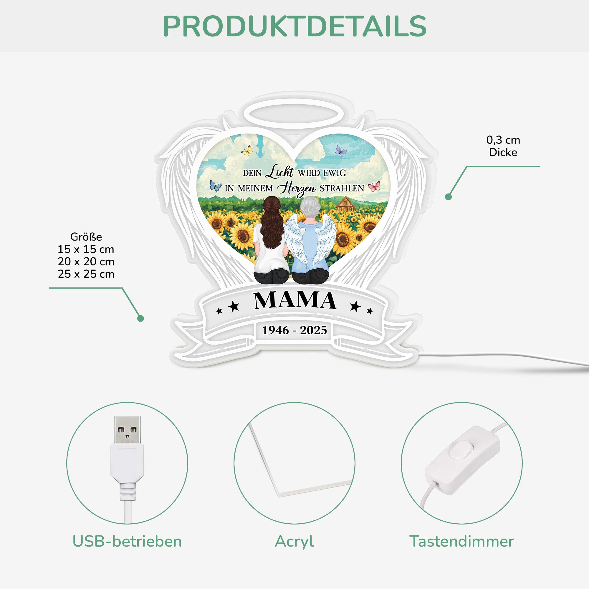 5240LGE3 dein licht wird ewig in meinem herzen strahlen personalisierte lightbox_ mama zur erinnerung 5240L6LTA