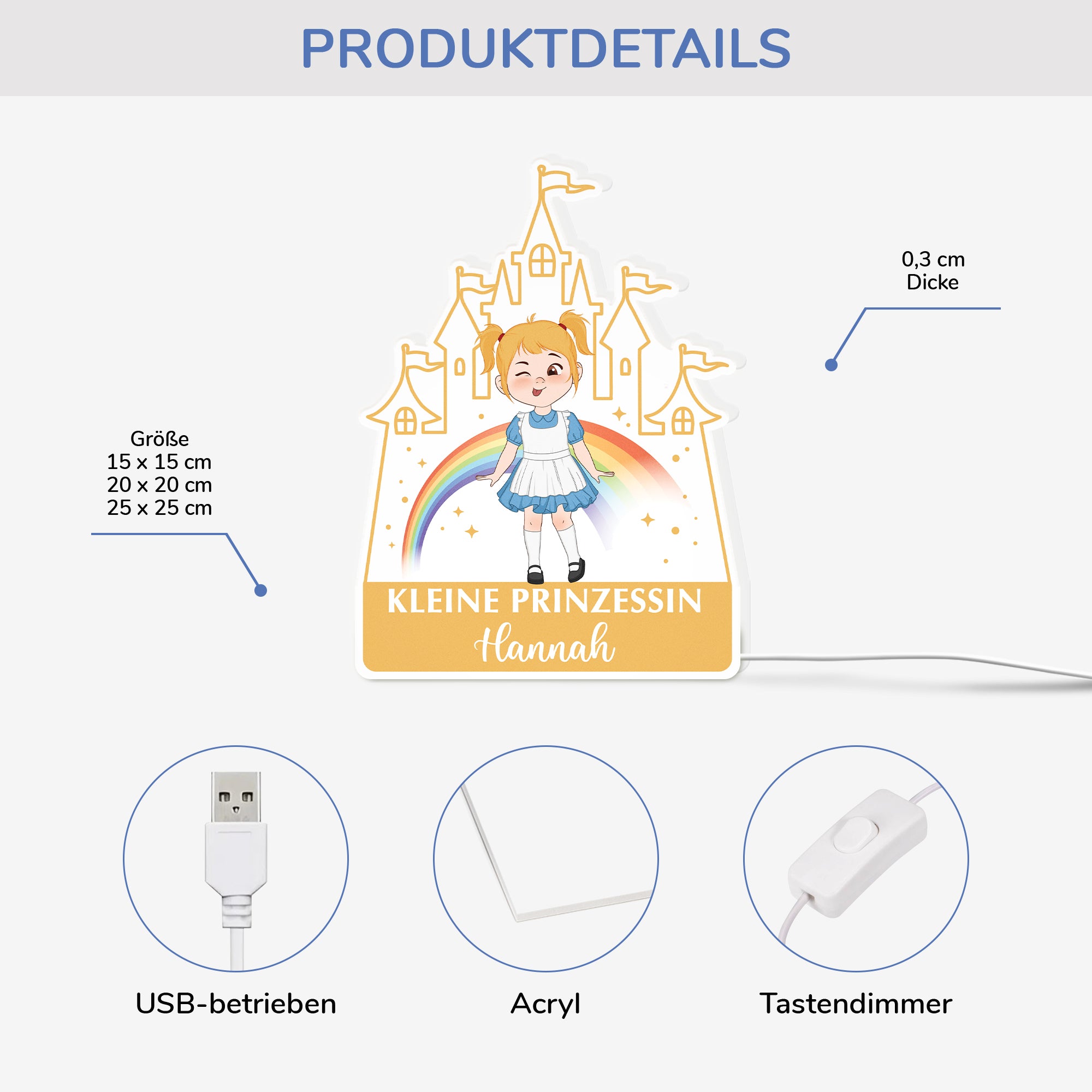 5248LGE3 kleine prinzessin personalisierte lightbox_ kinder 5248LKGZK