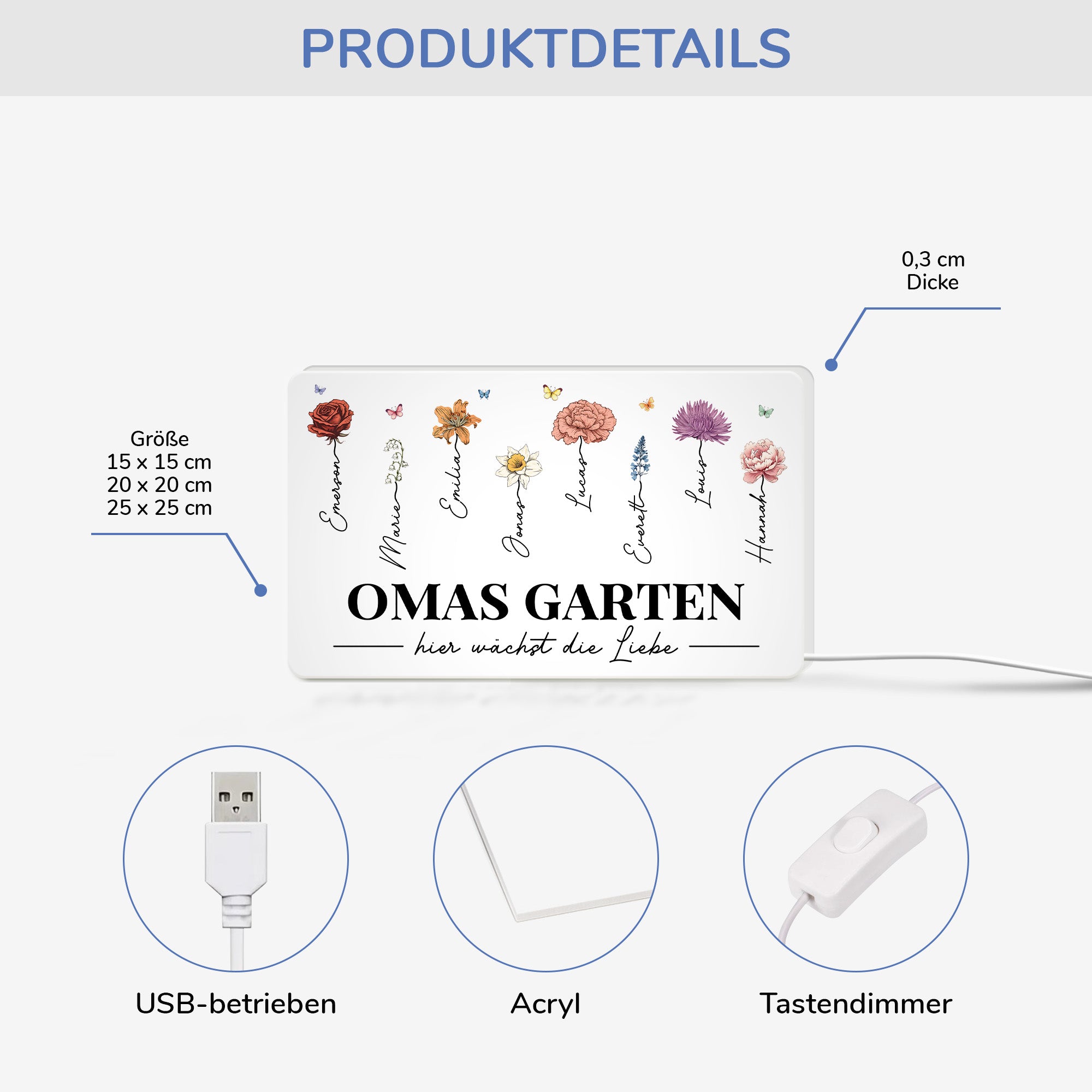 5249LGE3 omas garten blumen personalisierte lightbox_ oma 5249L