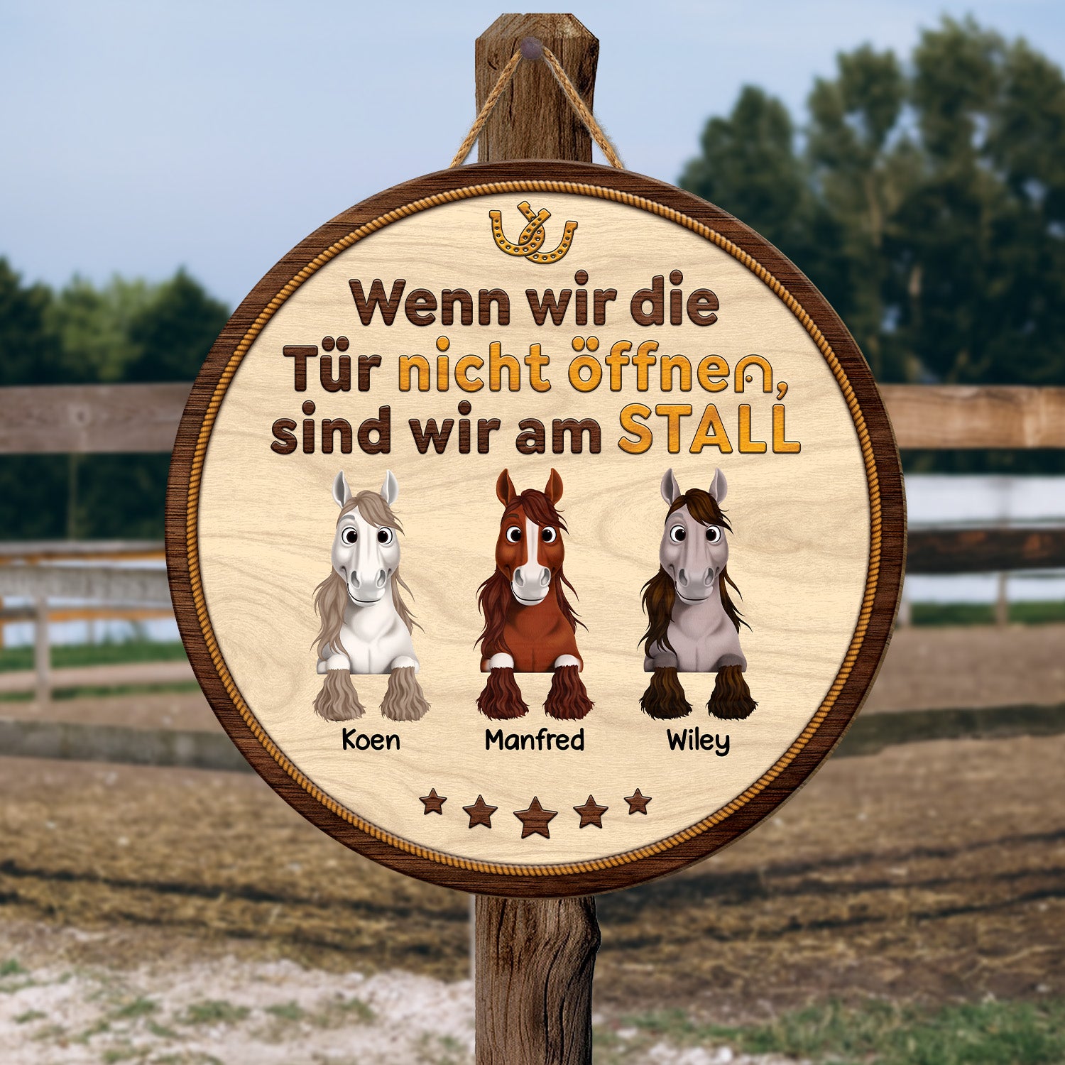 5295QGE2 wenn ich die tur nicht offne bin ich am stall holzschild personalisiert_ pferd 5295Q8QMU