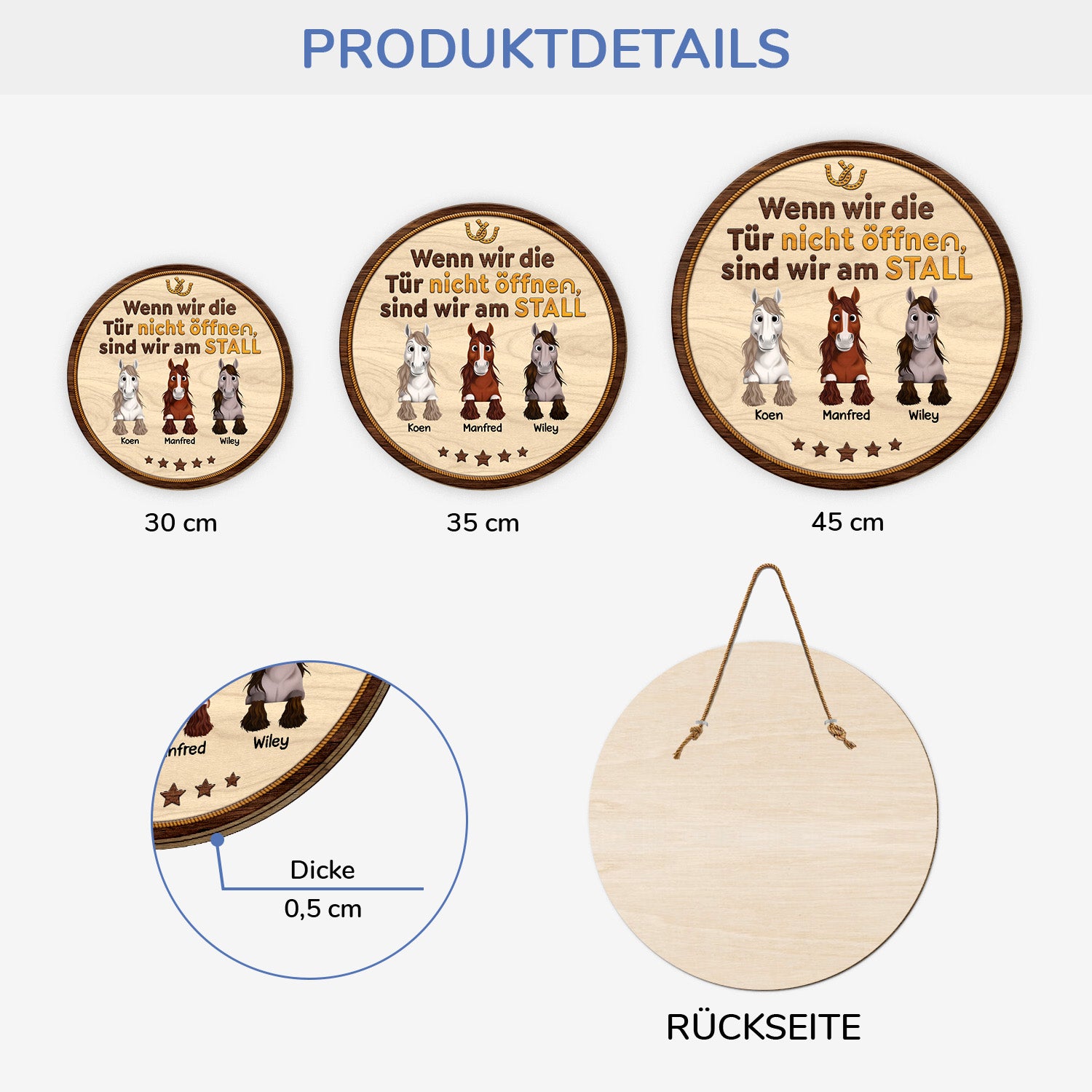 5295QGE3 wenn ich die tur nicht offne bin ich am stall holzschild personalisiert_ pferd 5295Q8QMU